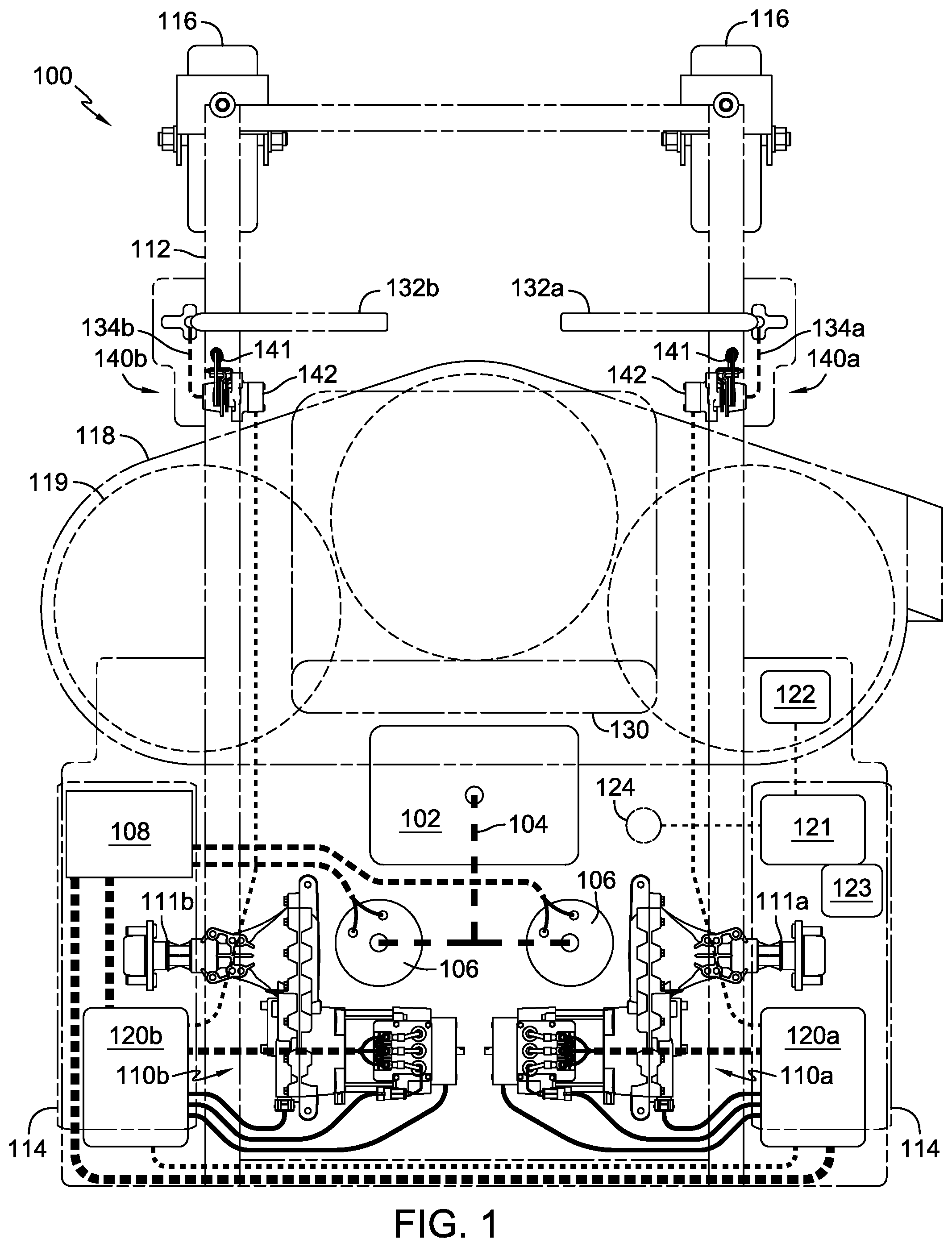 Patent US12102034 — Method of generating a three-dimensional map of a lawn and its use to improve mowing efficiency — Figure 1