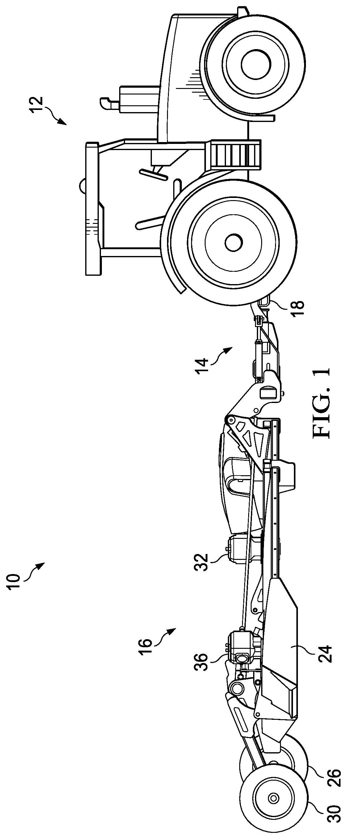 Patent US12102039 — Variable offset hitch and related work machines — Figure 1