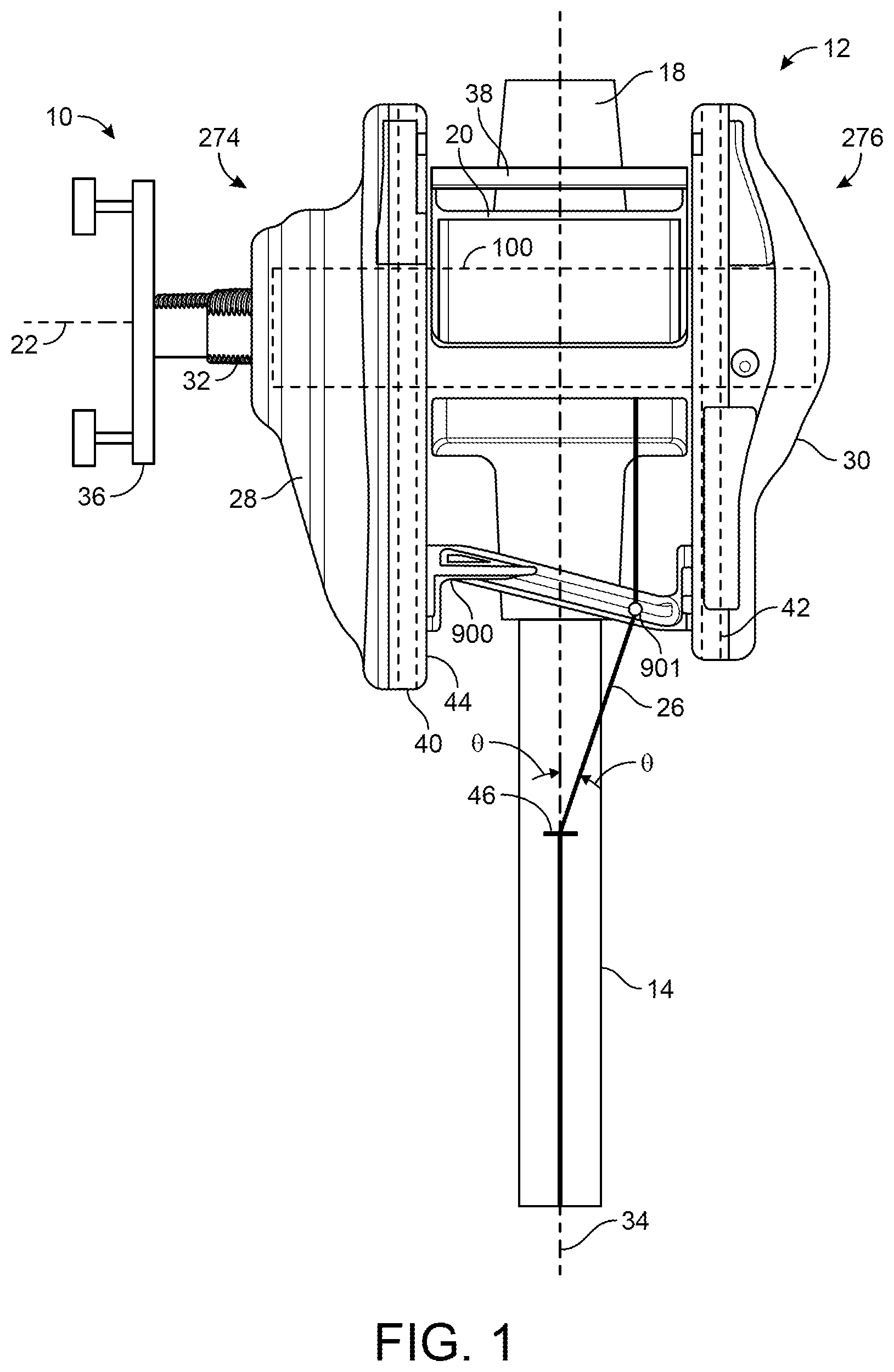 Patent US12102074 — Baitcaster with spool drive mechanism — Figure 1