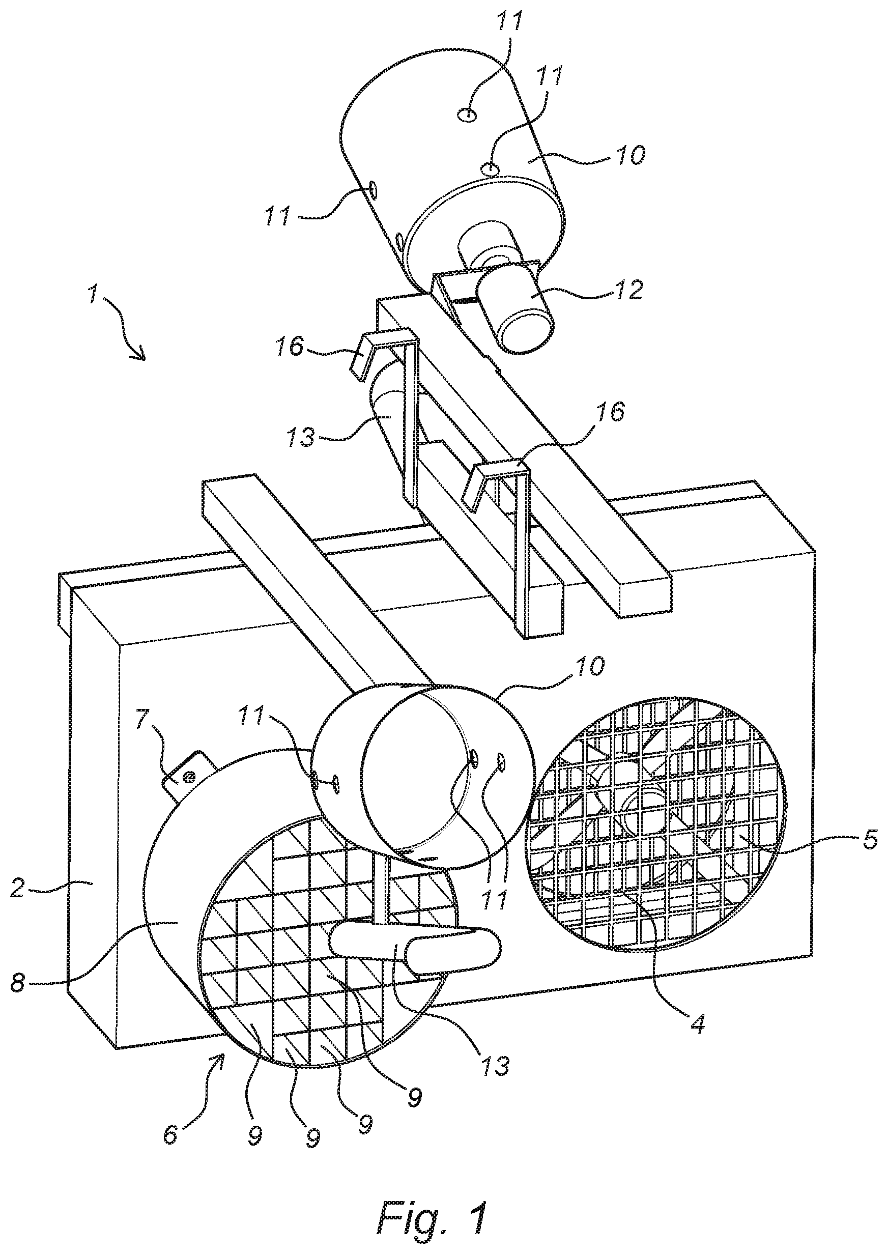 Patent US12102082 — Method and device for distributing a particulate material — Figure 1