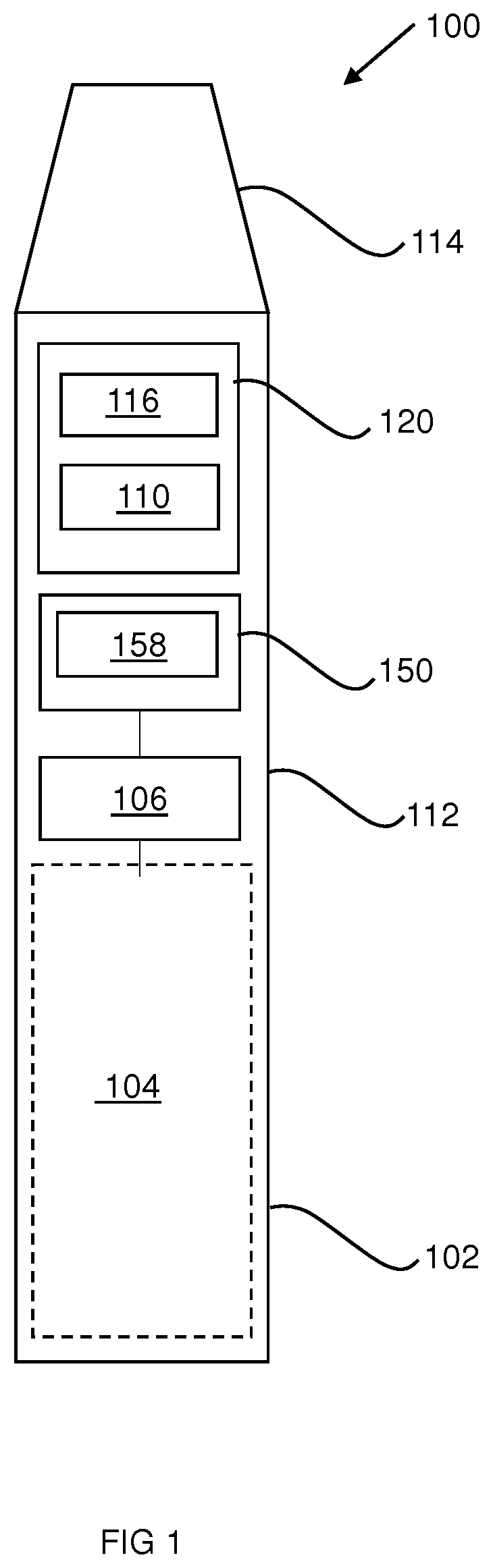 Patent US12102134 — Apparatus for an aerosol generating device — Figure 1