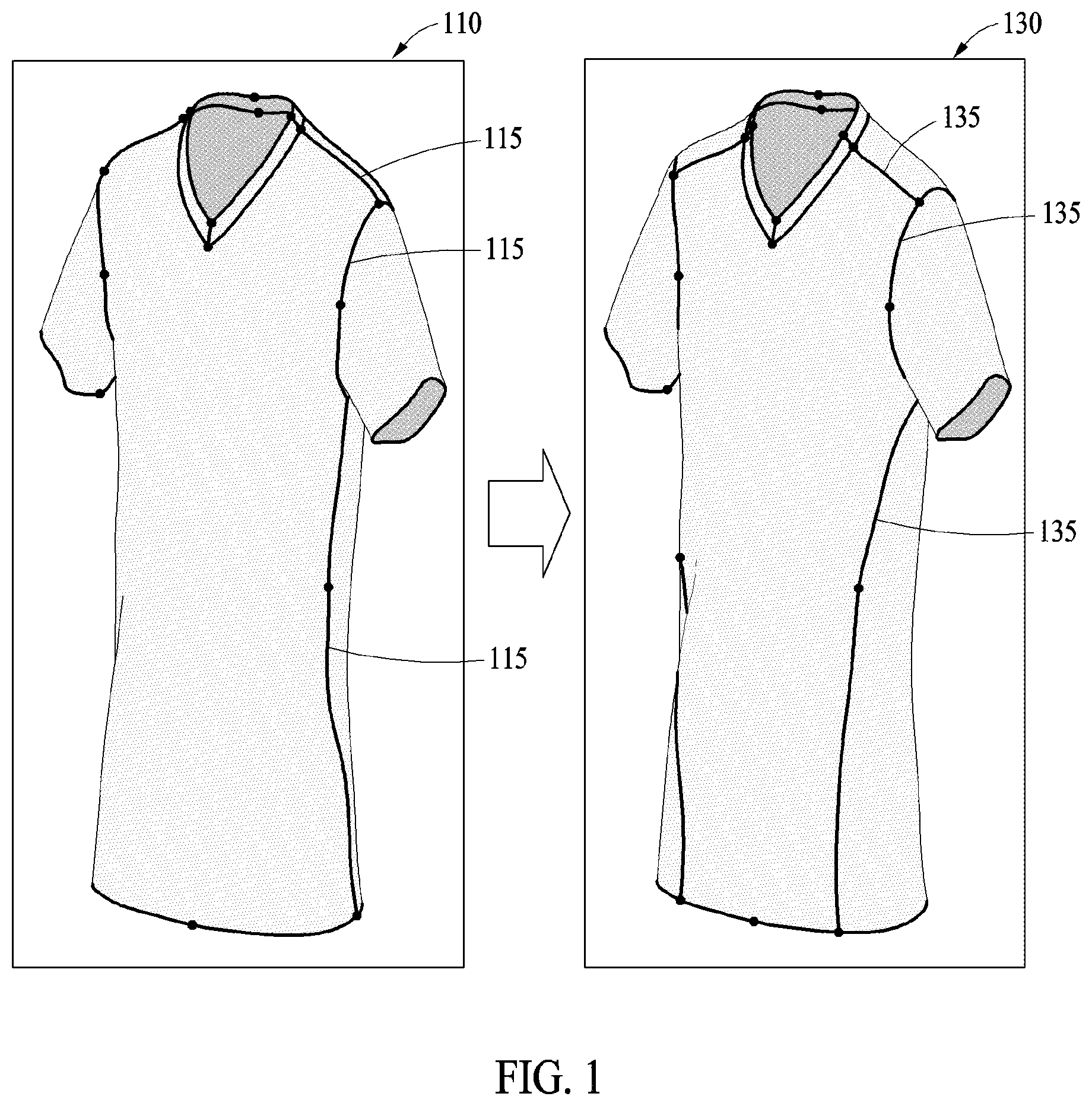 Patent US12102152 — Designing garment using style line — Figure 1
