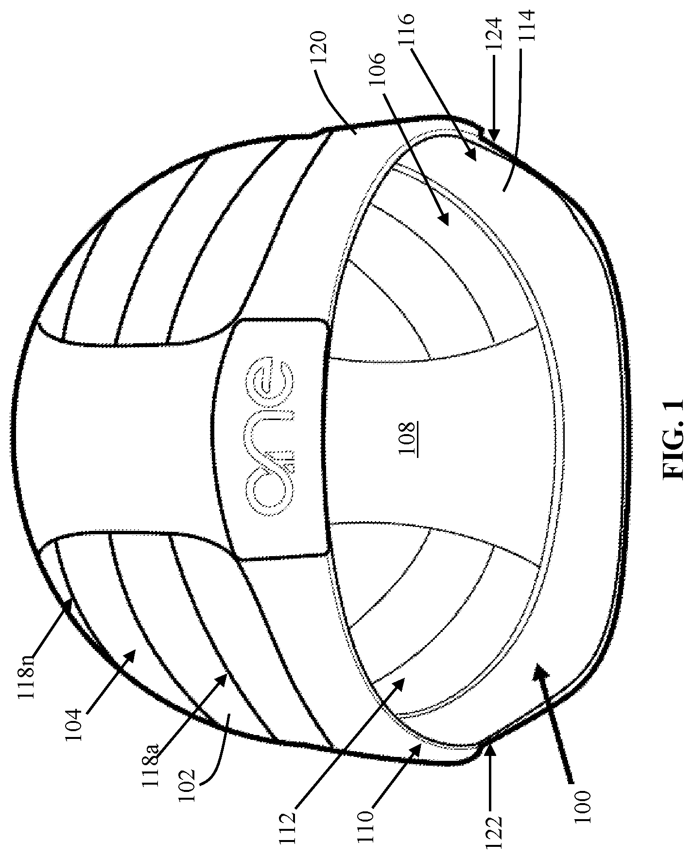 Patent US12102155 Figure 1 – Swimming head cap