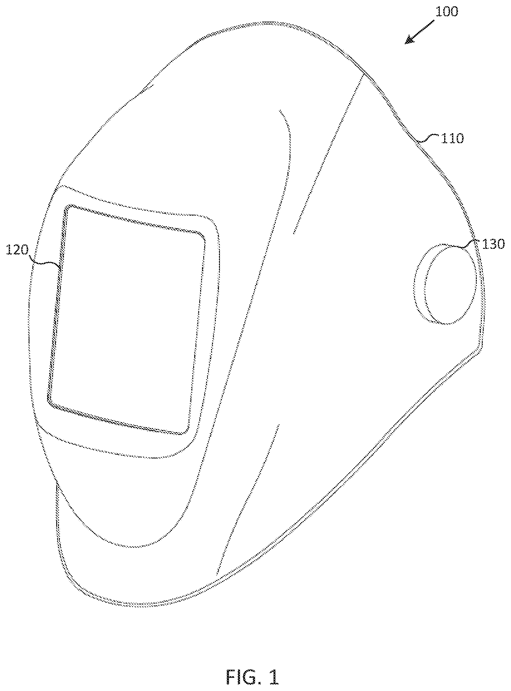 Patent US12102160 — Headgear with curved straps for welding helmet — Figure 1