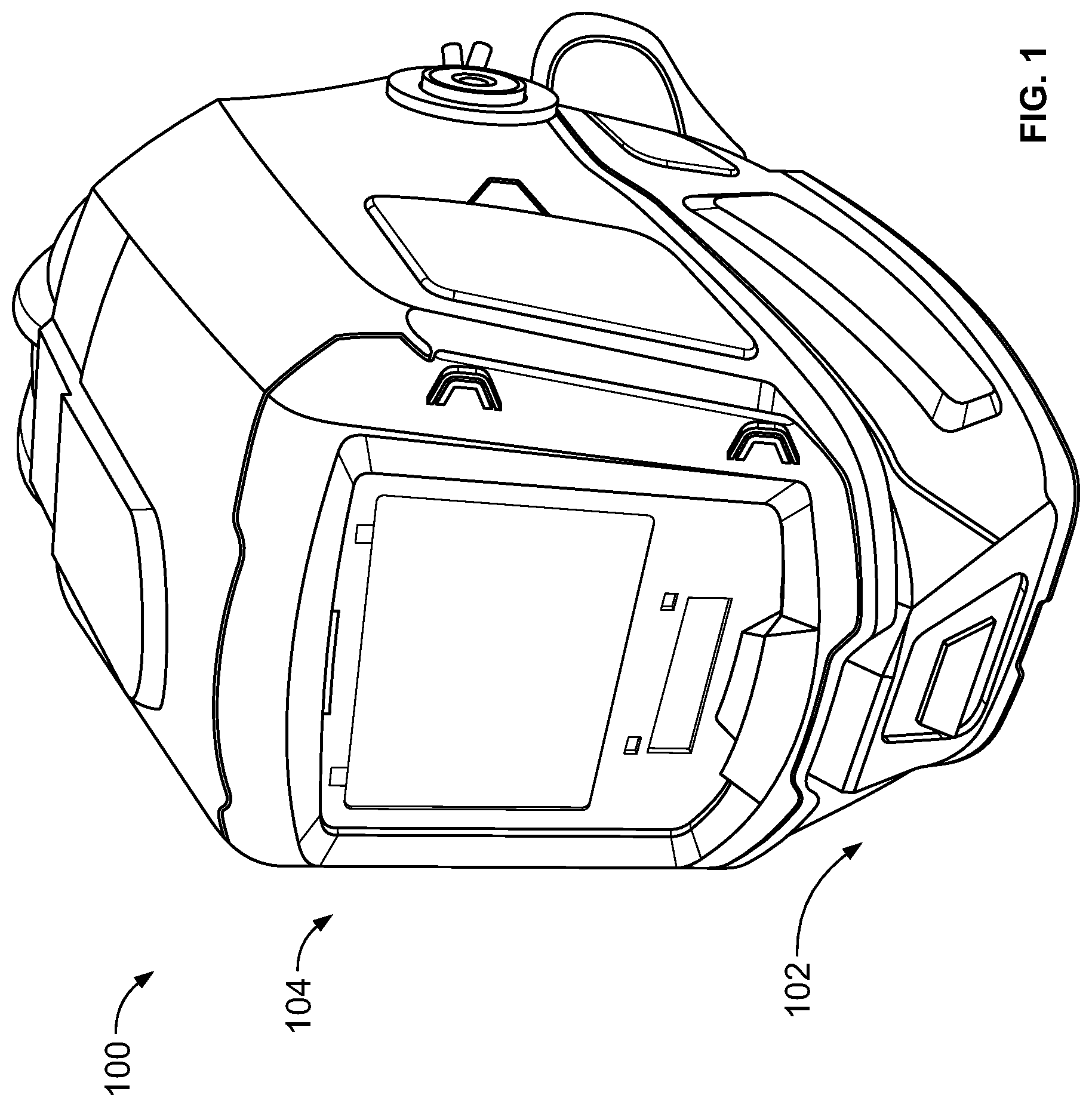 Patent US12102162 — Method and apparatus for head protection and providing air flow — Figure 1
