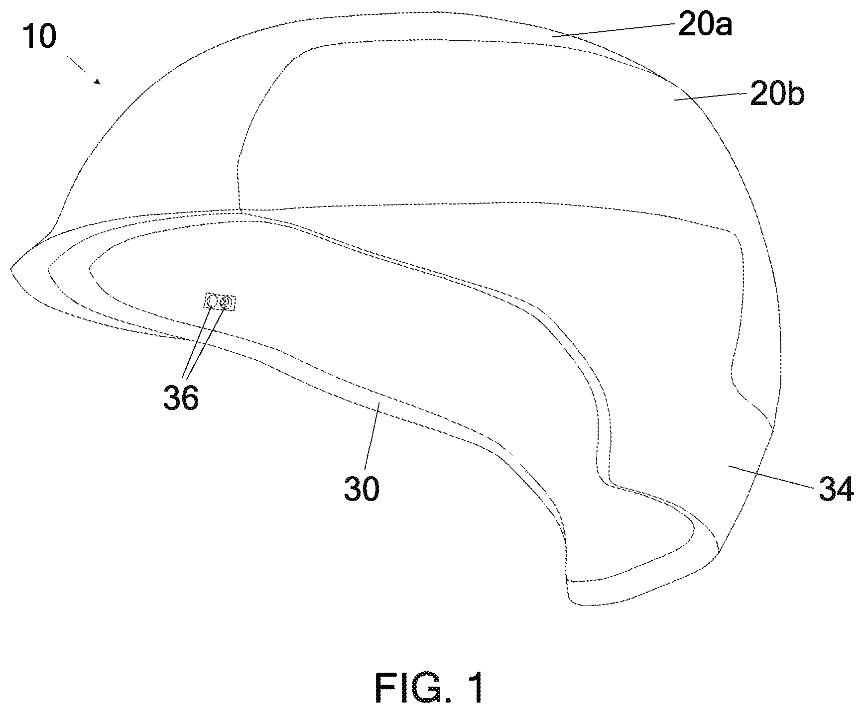 Patent US12102166 — Safety helmet with interchangeable layers — Figure 1