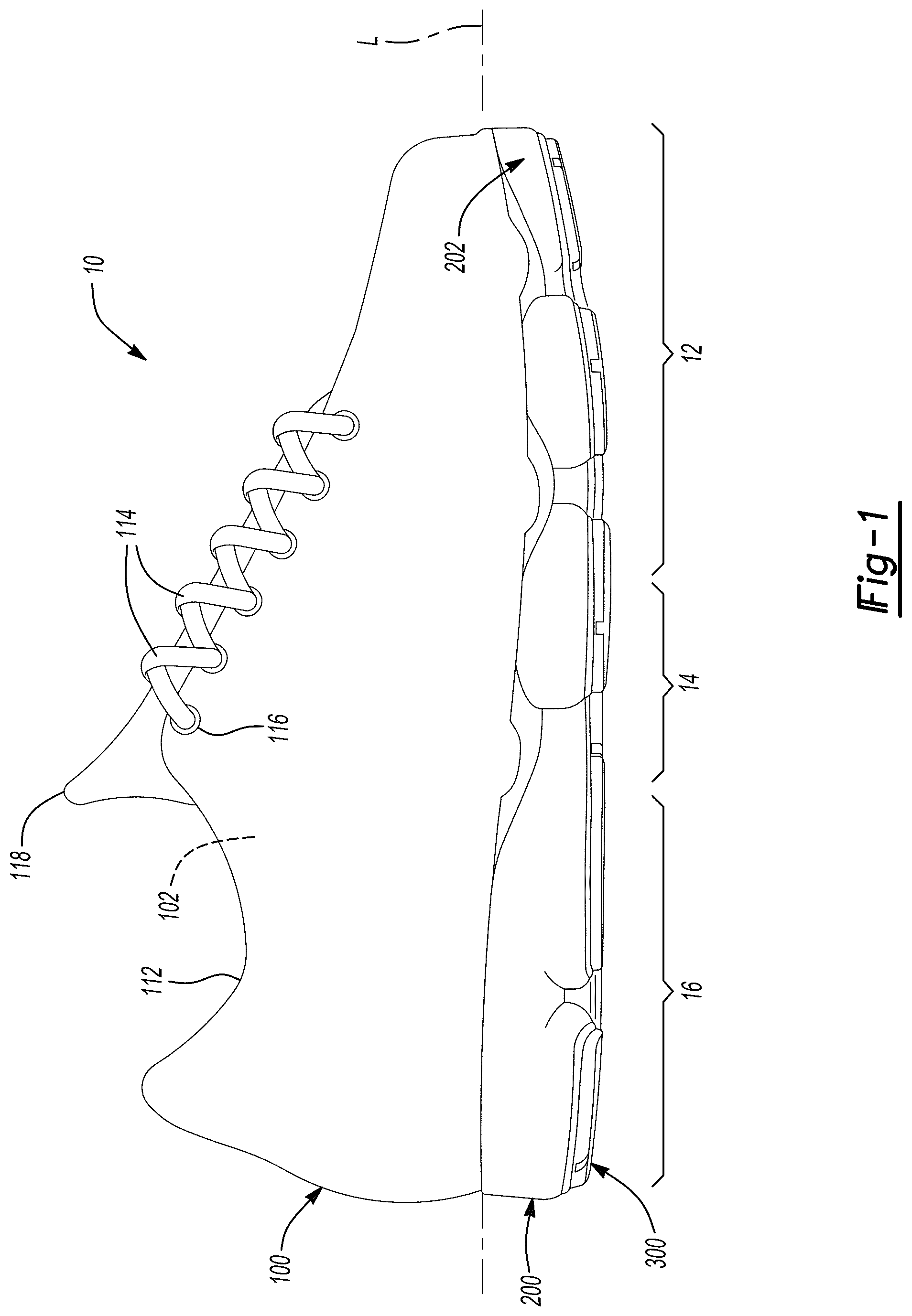 Patent US12102173 — Sole structure for article of footwear — Figure 1
