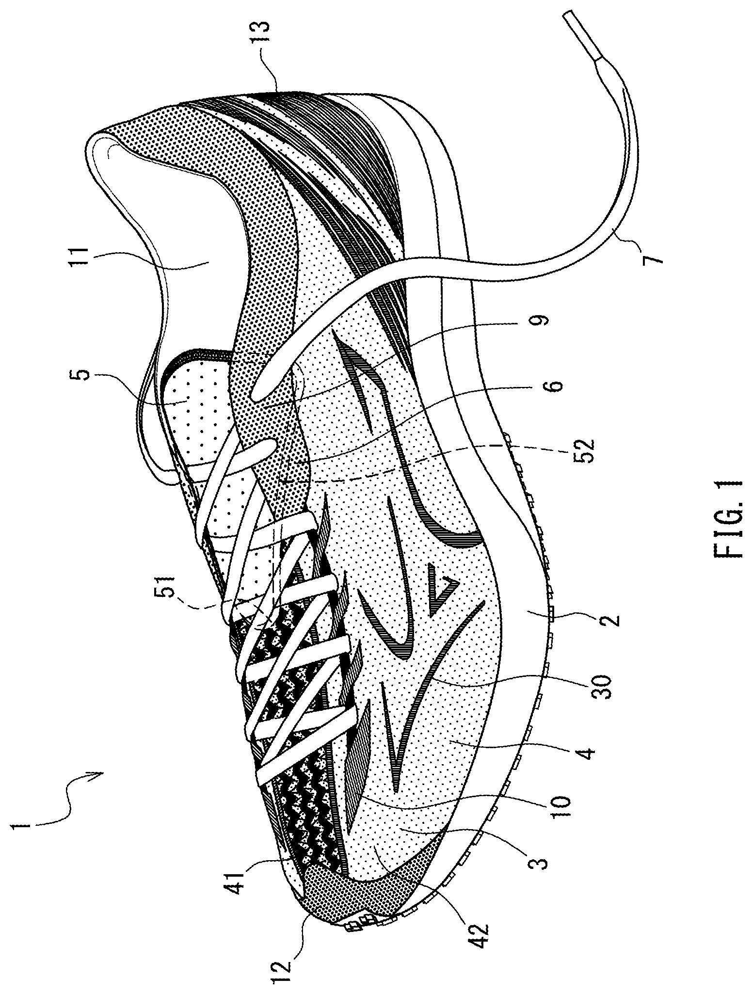 Patent US12102177 — Shoe — Figure 1