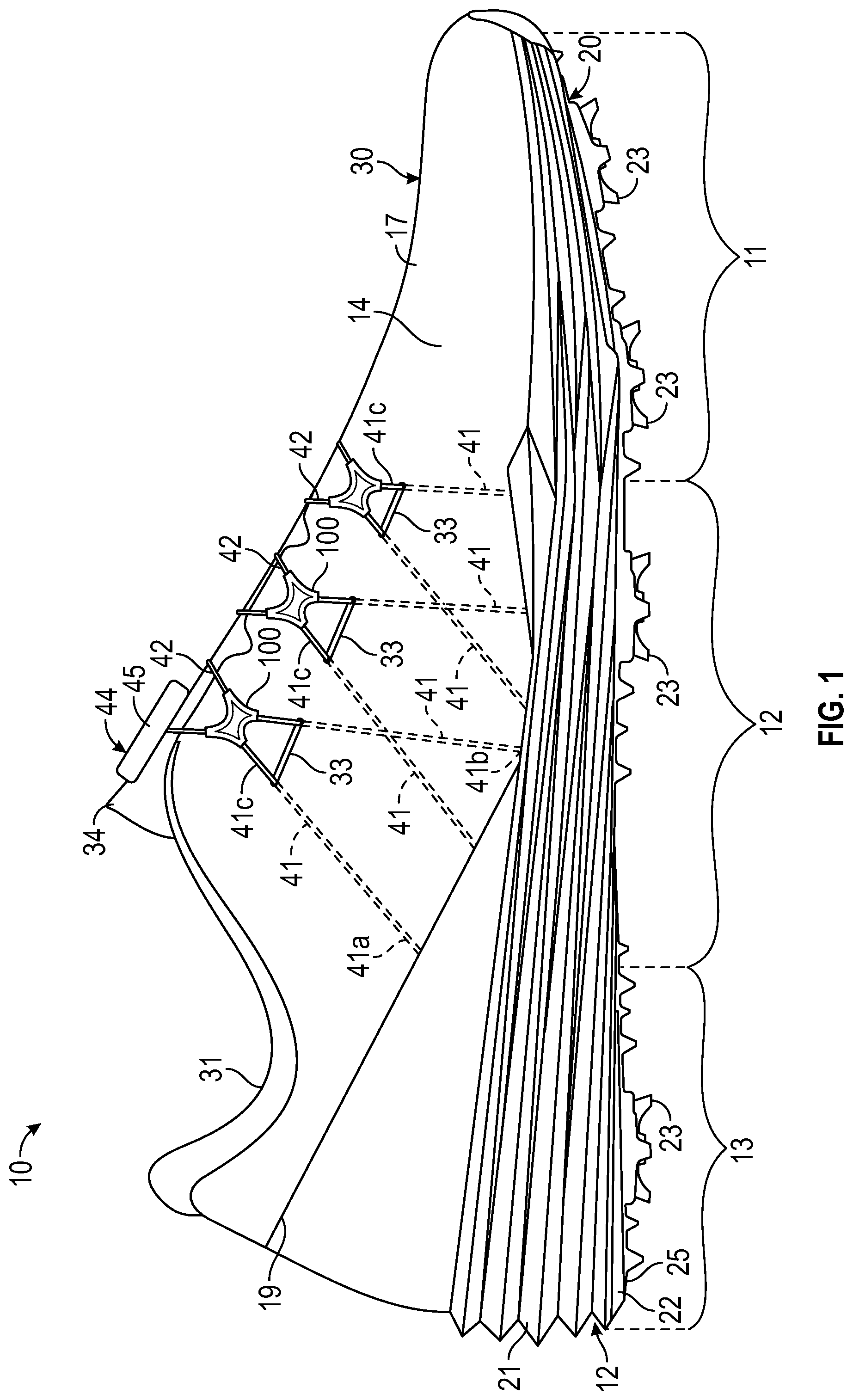 Patent US12102190 Figure 1 – Eyelet for article of footwear