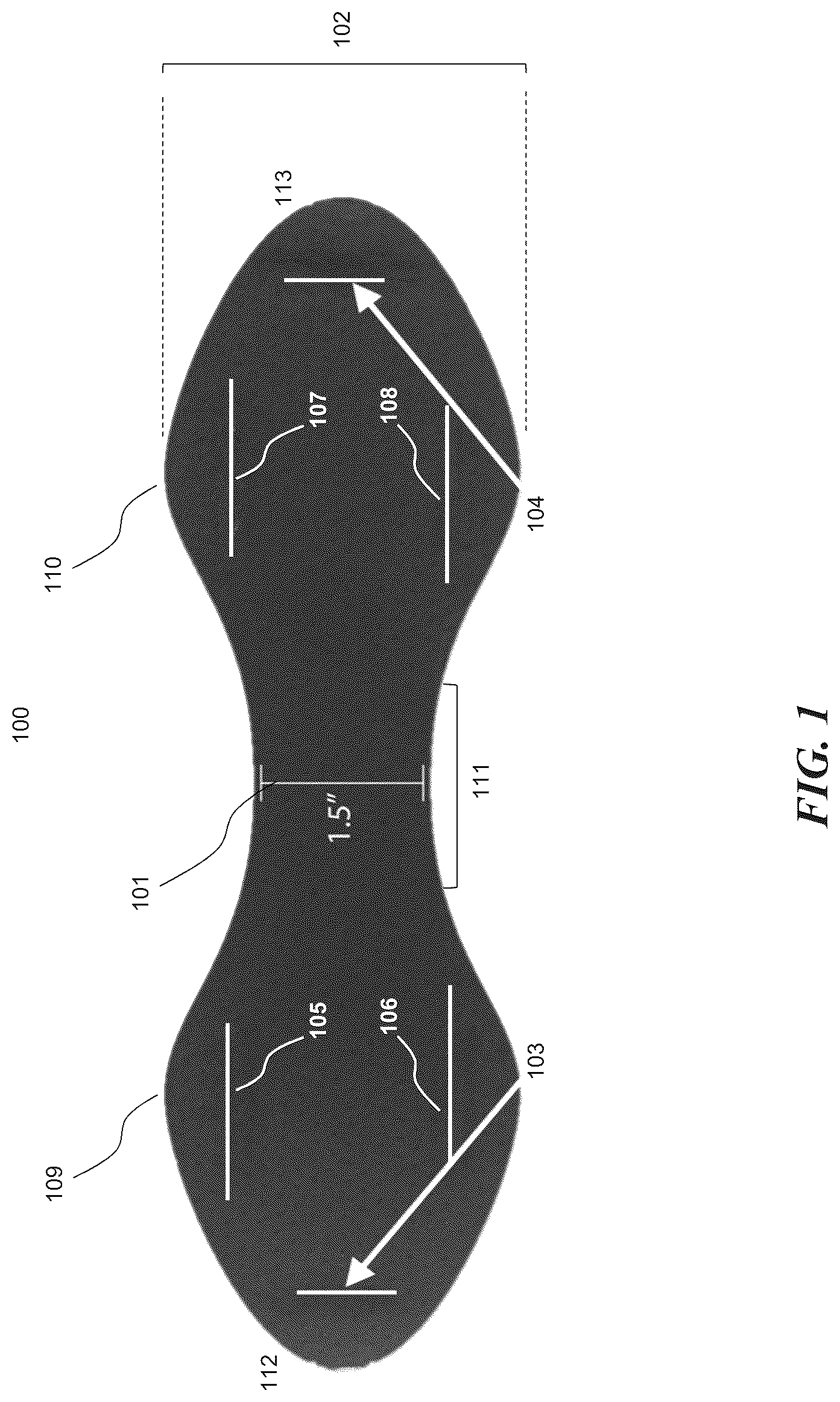 Patent US12102215 — High mobility contoured pad — Figure 1