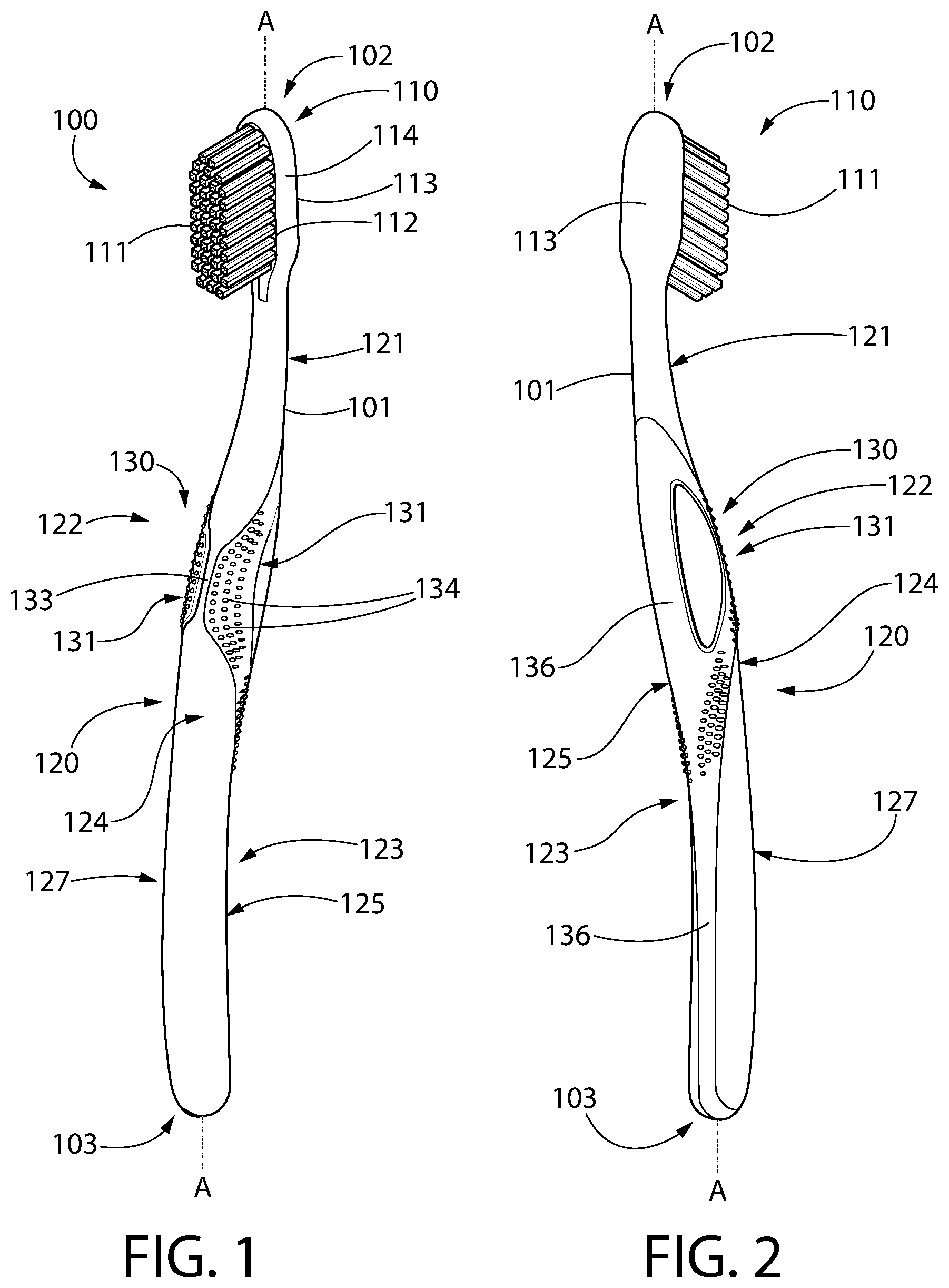 Patent US12102220 — Oral care implement — Figure 1