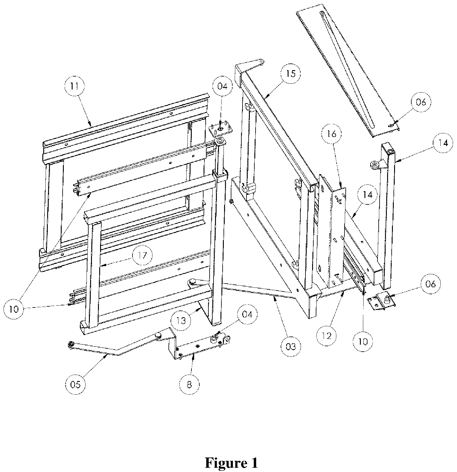 Patent US12102223 — Access mechanism for an inaccessible interior of a cabinet — Figure 1