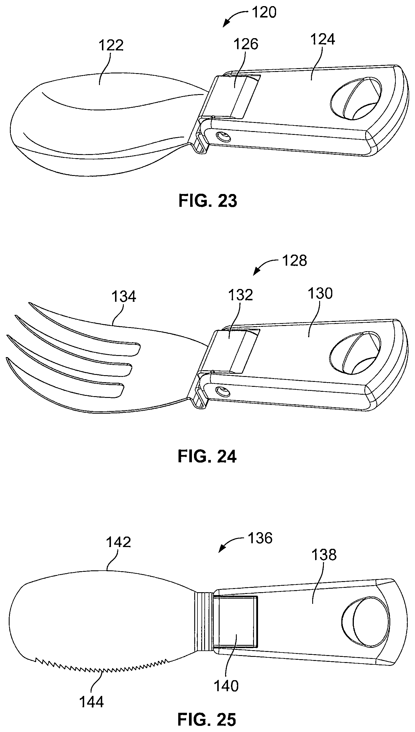 Patent US12102243 Figure 10 – Utensil for mounting on a container and folding for minimizing storage space of the container and utensil combination