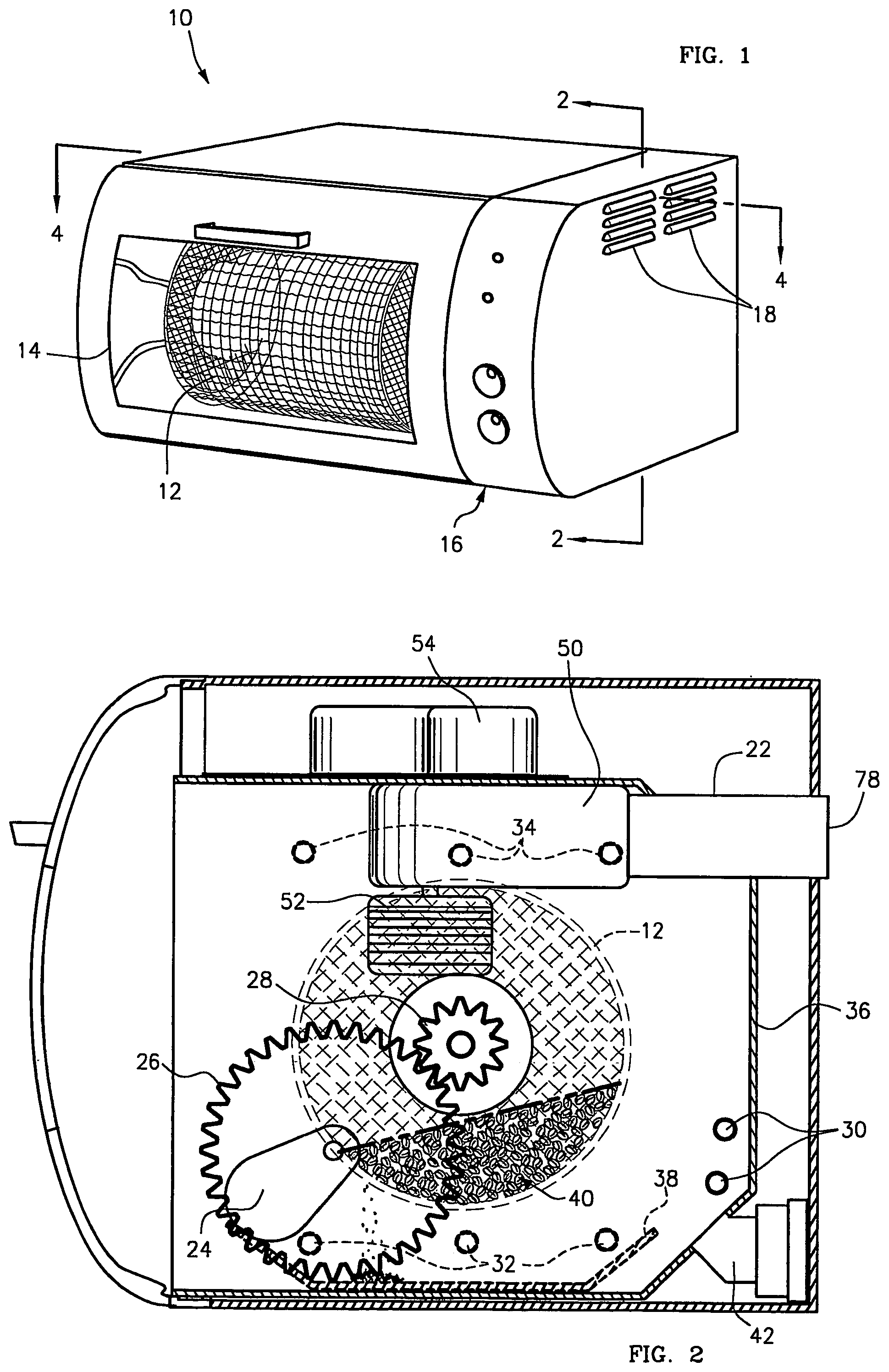 Patent US12102263 — Small-batch coffee bean roaster and counter-top oven appliance — Figure 1