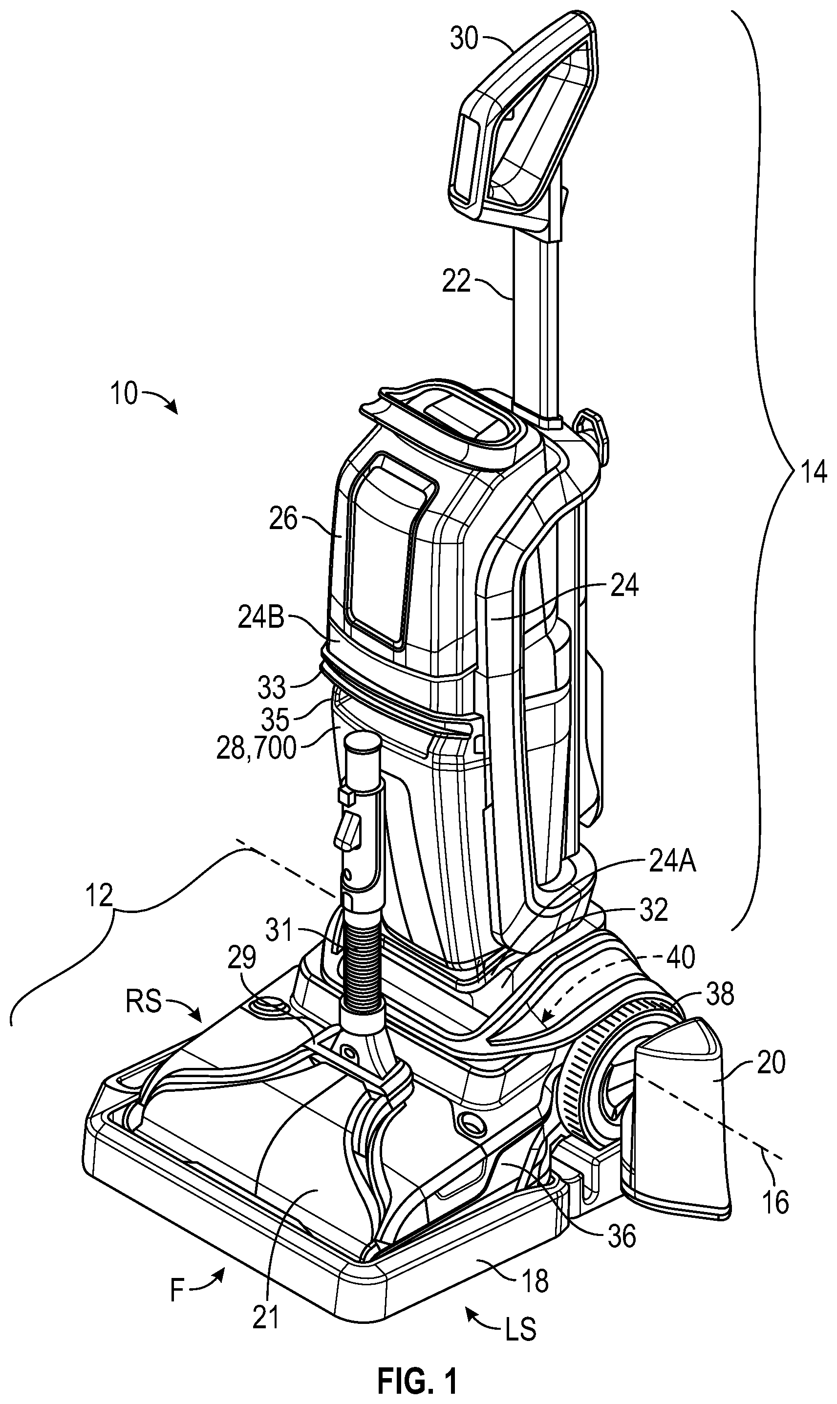 Patent US12102275 Figure 1 – Surface cleaner