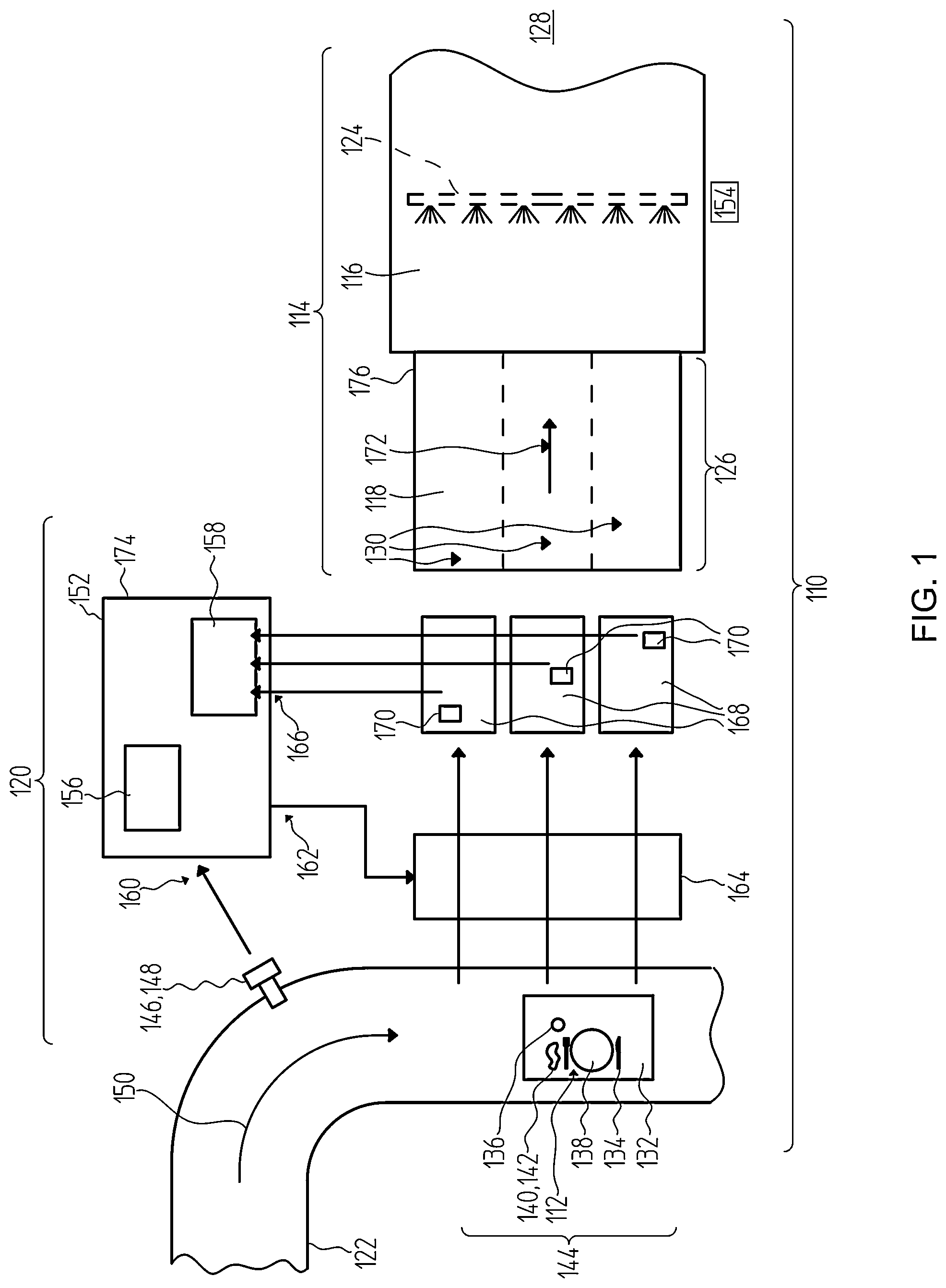 Patent US12102278 — Modular system for loading a conveyor dishwasher — Figure 1