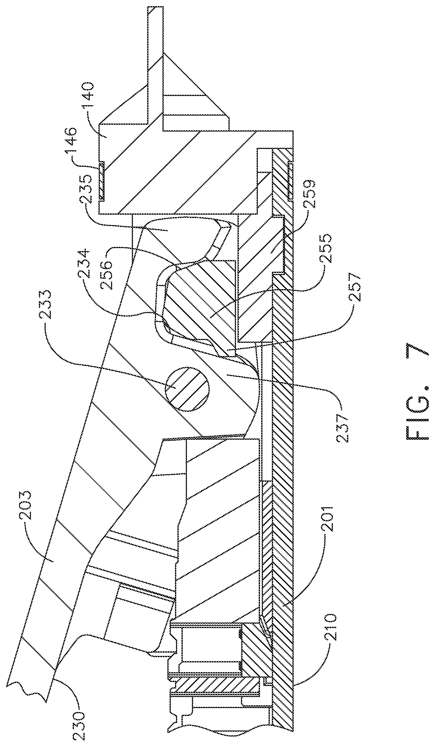 Patent US12102323 Figure 7 – Rotary-driven surgical stapling assembly comprising a floatable component