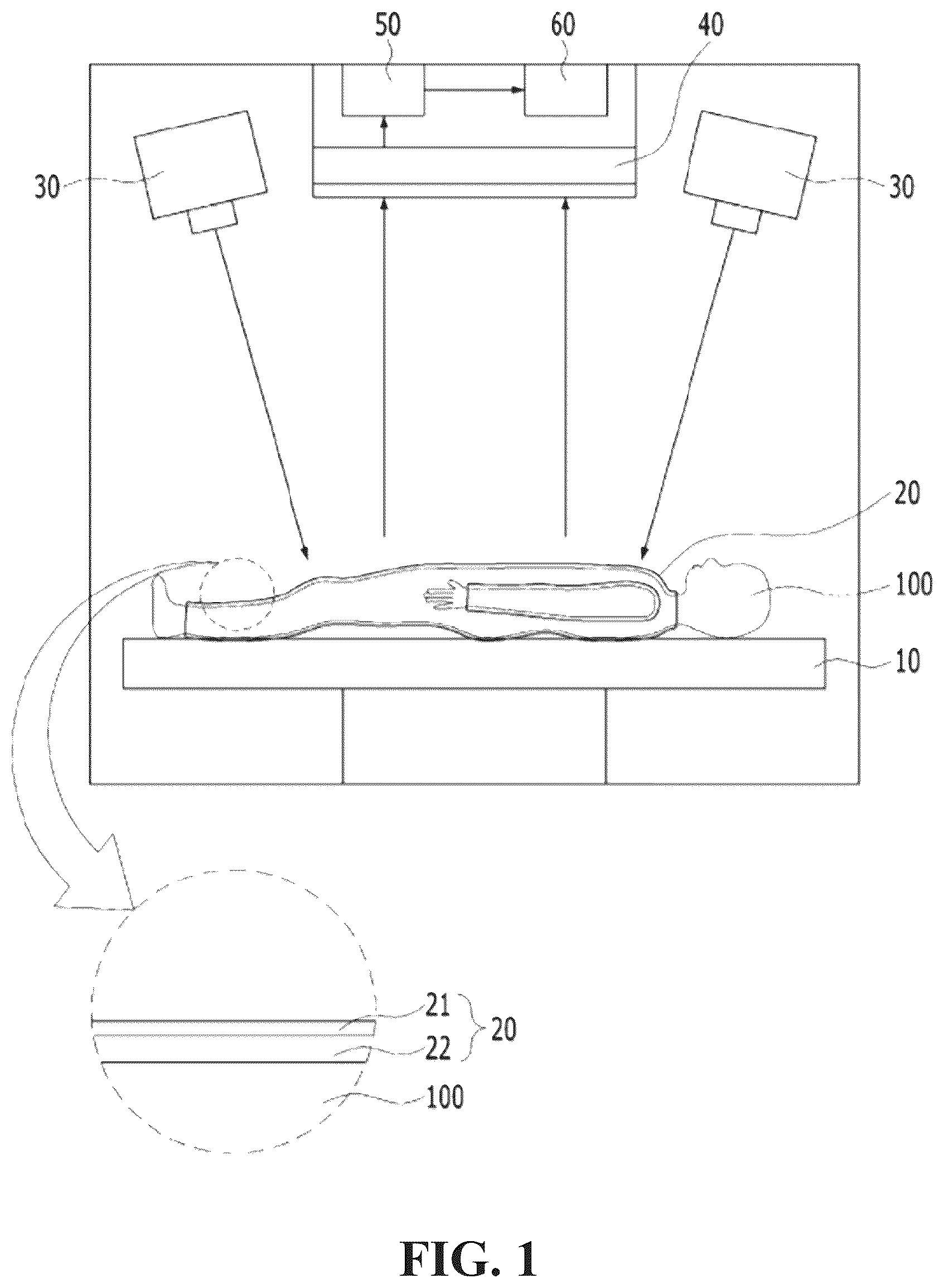 Patent US12102442 — Device for measuring amount of perspiration with regard to each part of human body by using change in brightness and method for measuring amount of perspiration — Figure 1