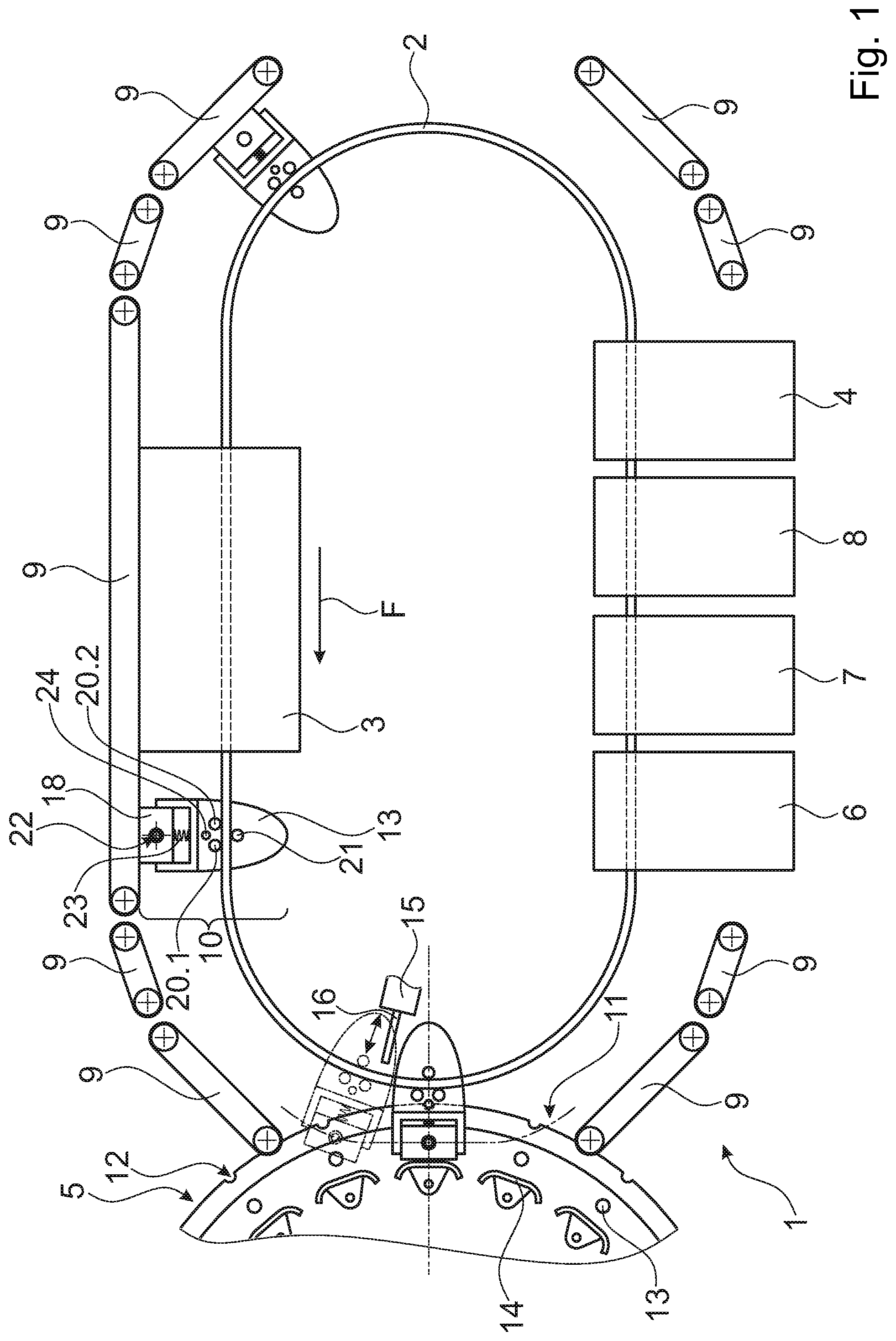 Patent US12102513 — Apparatus and method for equipping tampon applicators with tampons — Figure 1