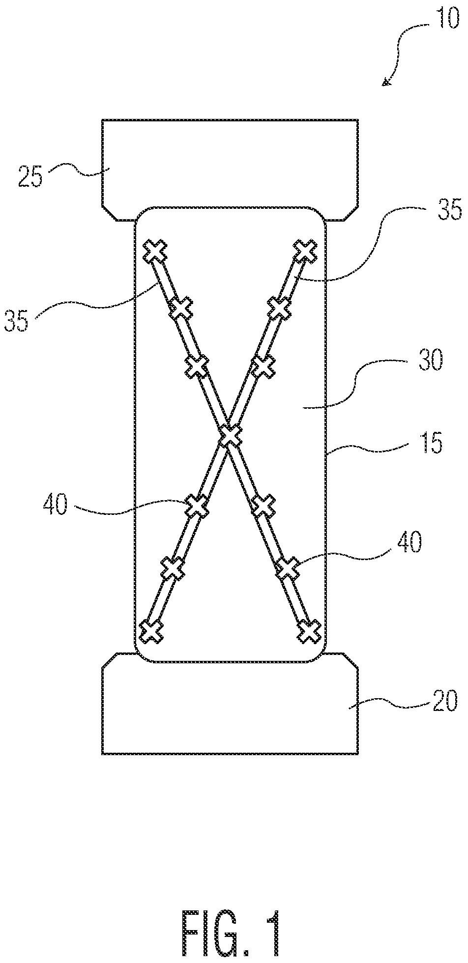 Patent US12102516 — Products with materials that shrink in one dimension and expand in another dimension — Figure 1