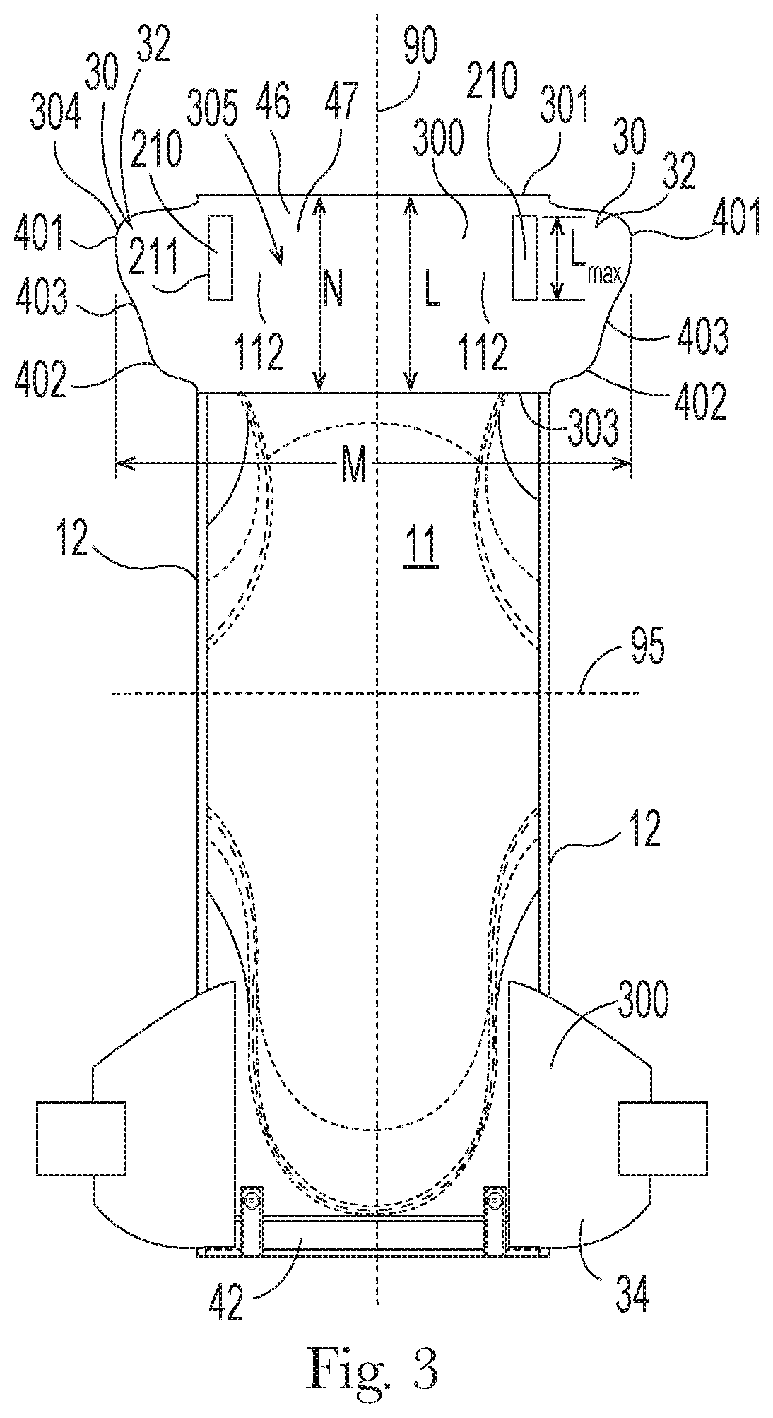 Patent US12102518 Figure 3 – Absorbent article having fastening system