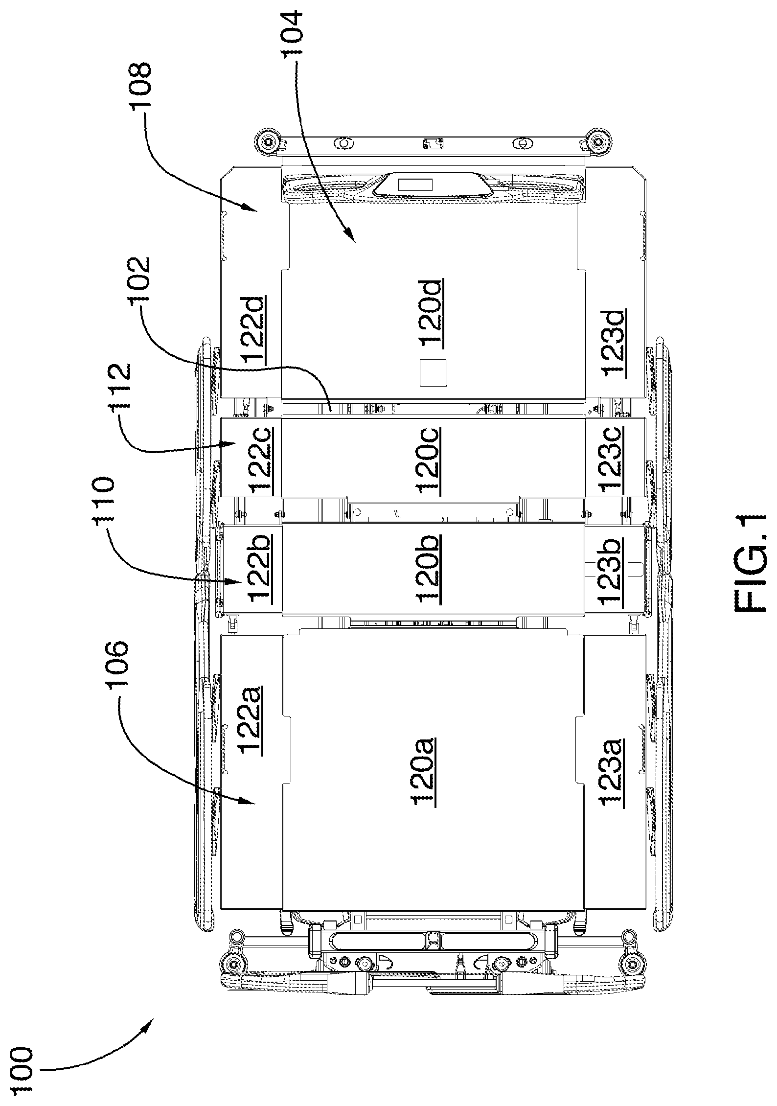 Patent US12102578 — System for adjusting a configuration of a patient support apparatus — Figure 1