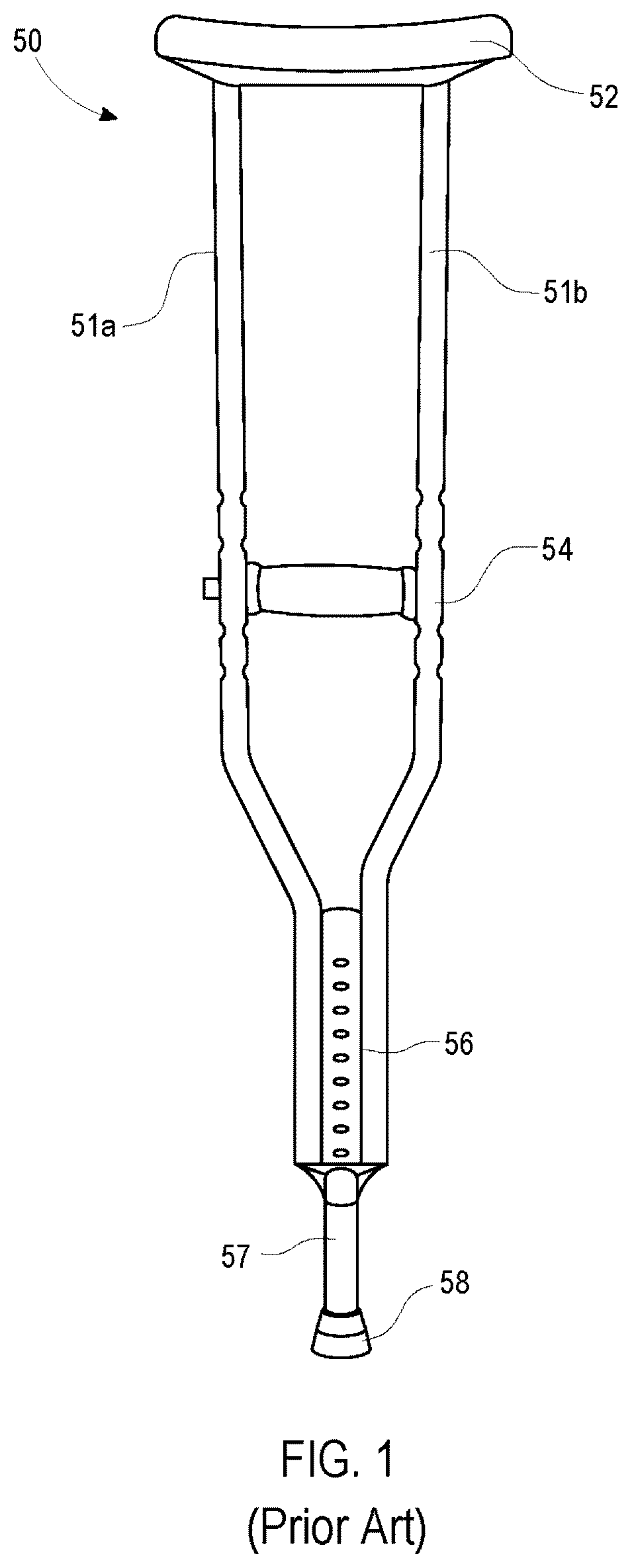 Patent US12102587 Figure 1 – Crutch