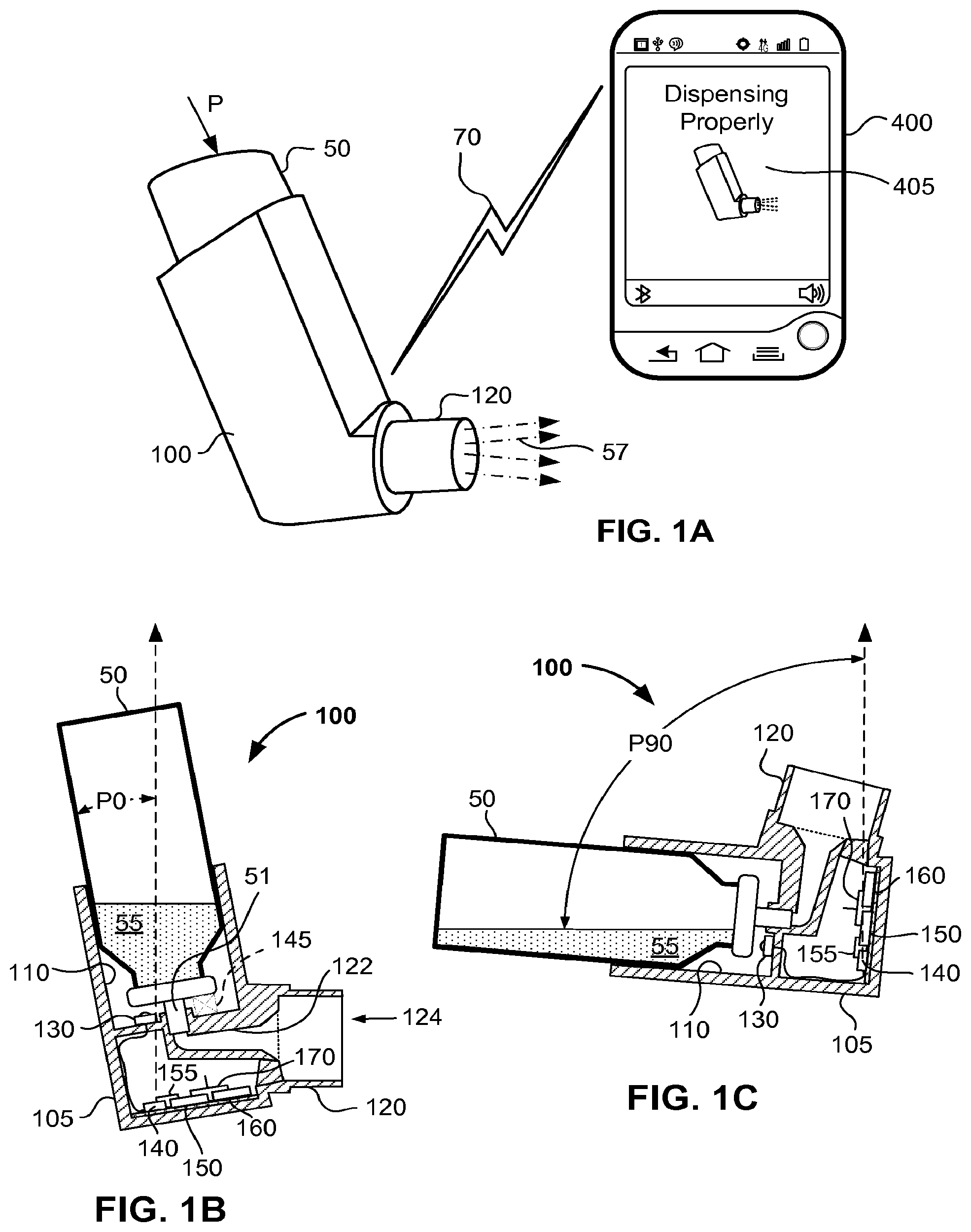 Patent US12102752 — Inhaler with orientation sensor — Figure 1