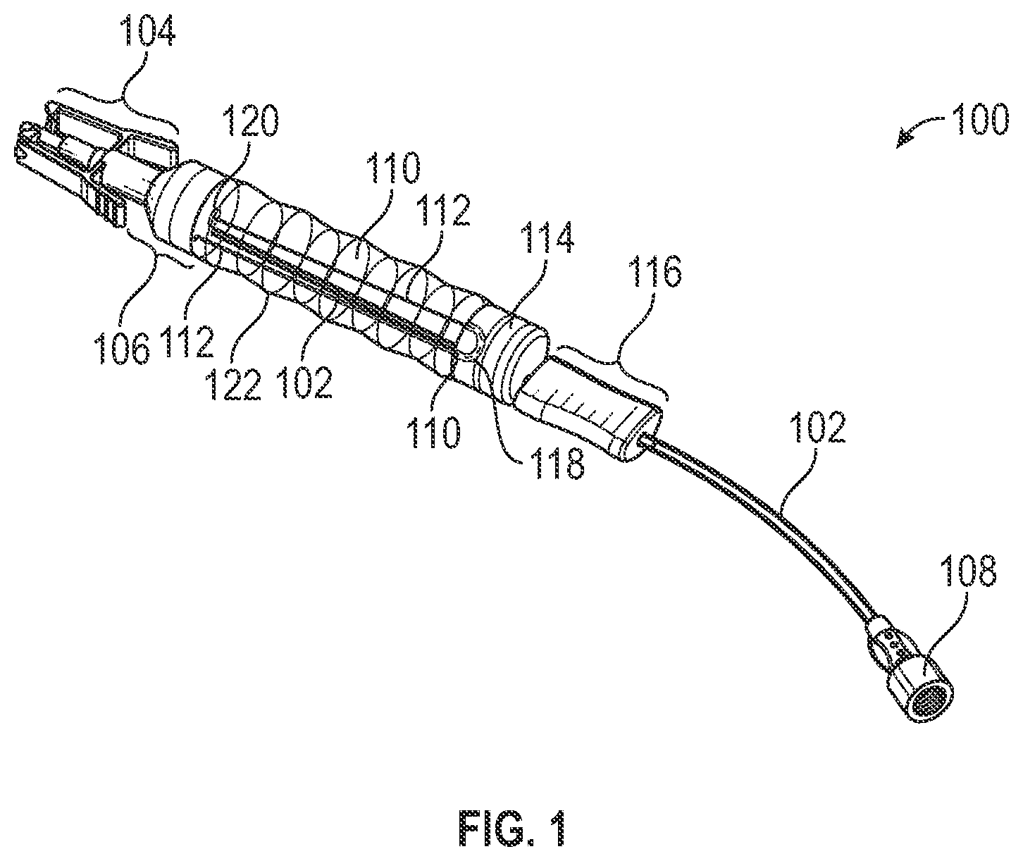 Patent US12102774 — Vascular access device assembly facilitating single-handed patency probe advancement — Figure 1