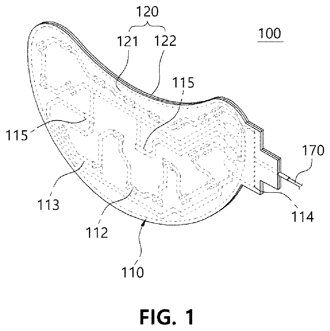 Patent US12102839 — LED patch for skin care apparatus and skin care apparatus including the same — Figure 1