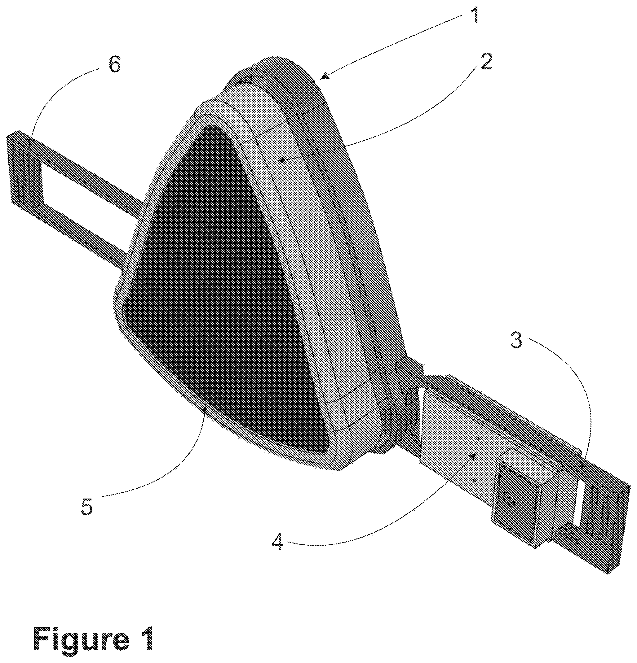 Patent US12102848 Figure 1 – Electrically active respirator mask