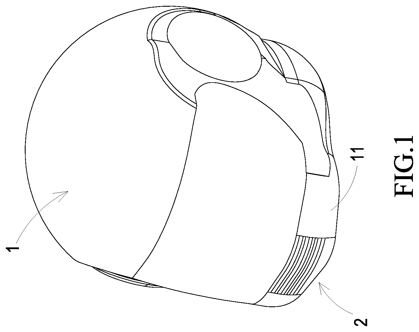 Patent US12102849 — Helmet — Figure 1