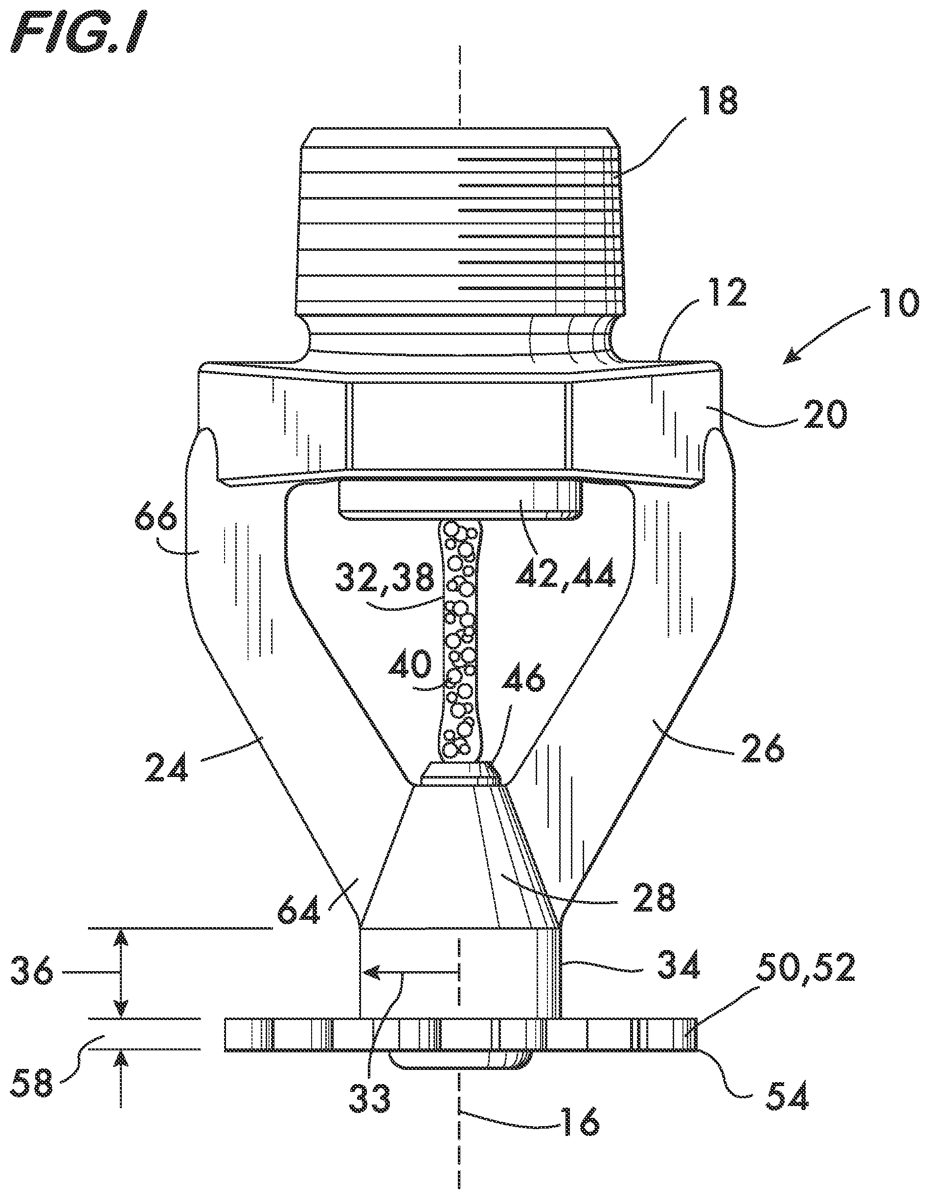 Patent US12102857 — Fire suppression sprinkler and deflector — Figure 1