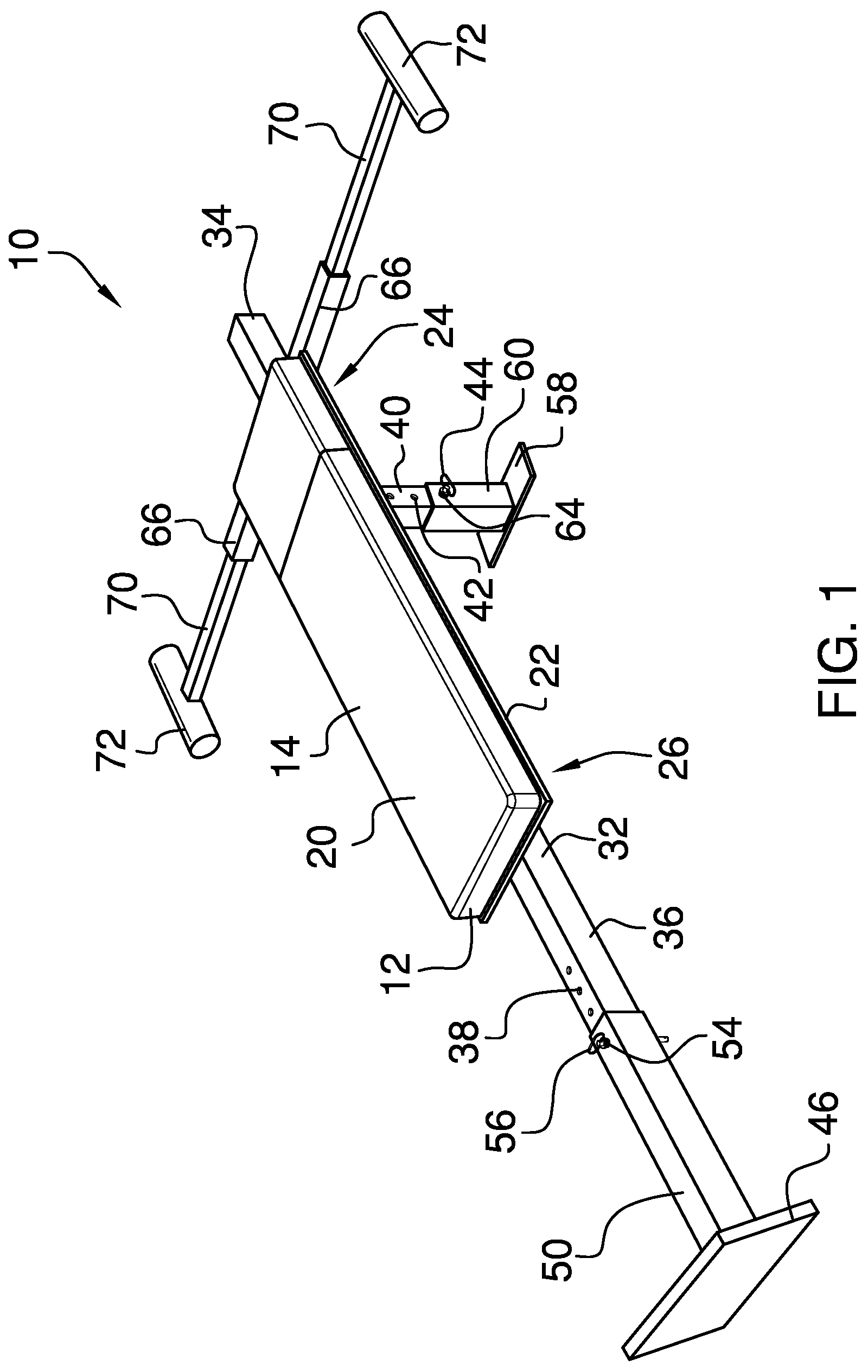 Patent US12102868 — Adjustable modified exercise bench device — Figure 1