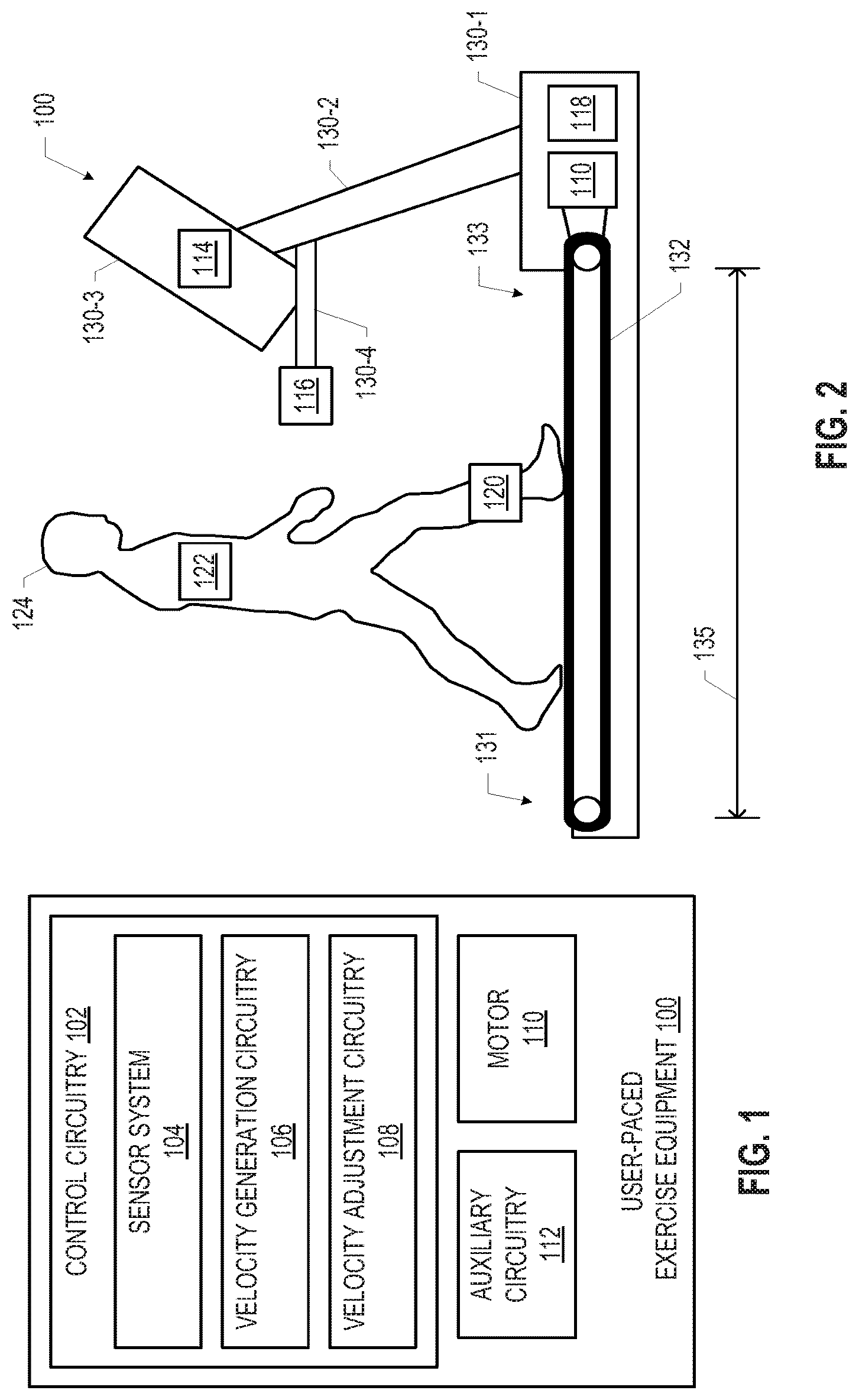 Patent US12102879 — User-paced exercise equipment — Figure 1