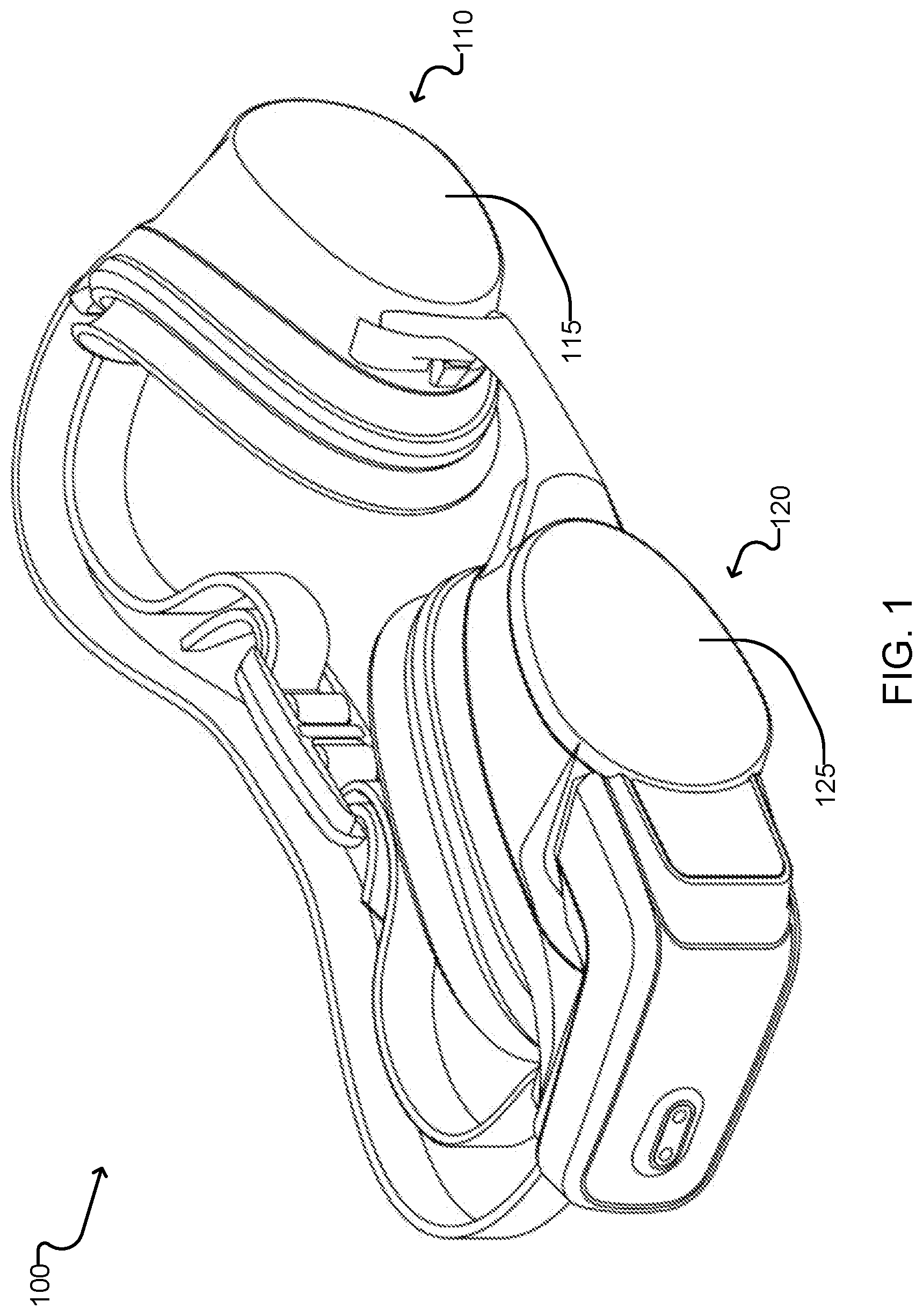 Patent US12102881 — Swimming goggles with integrated glass — Figure 1