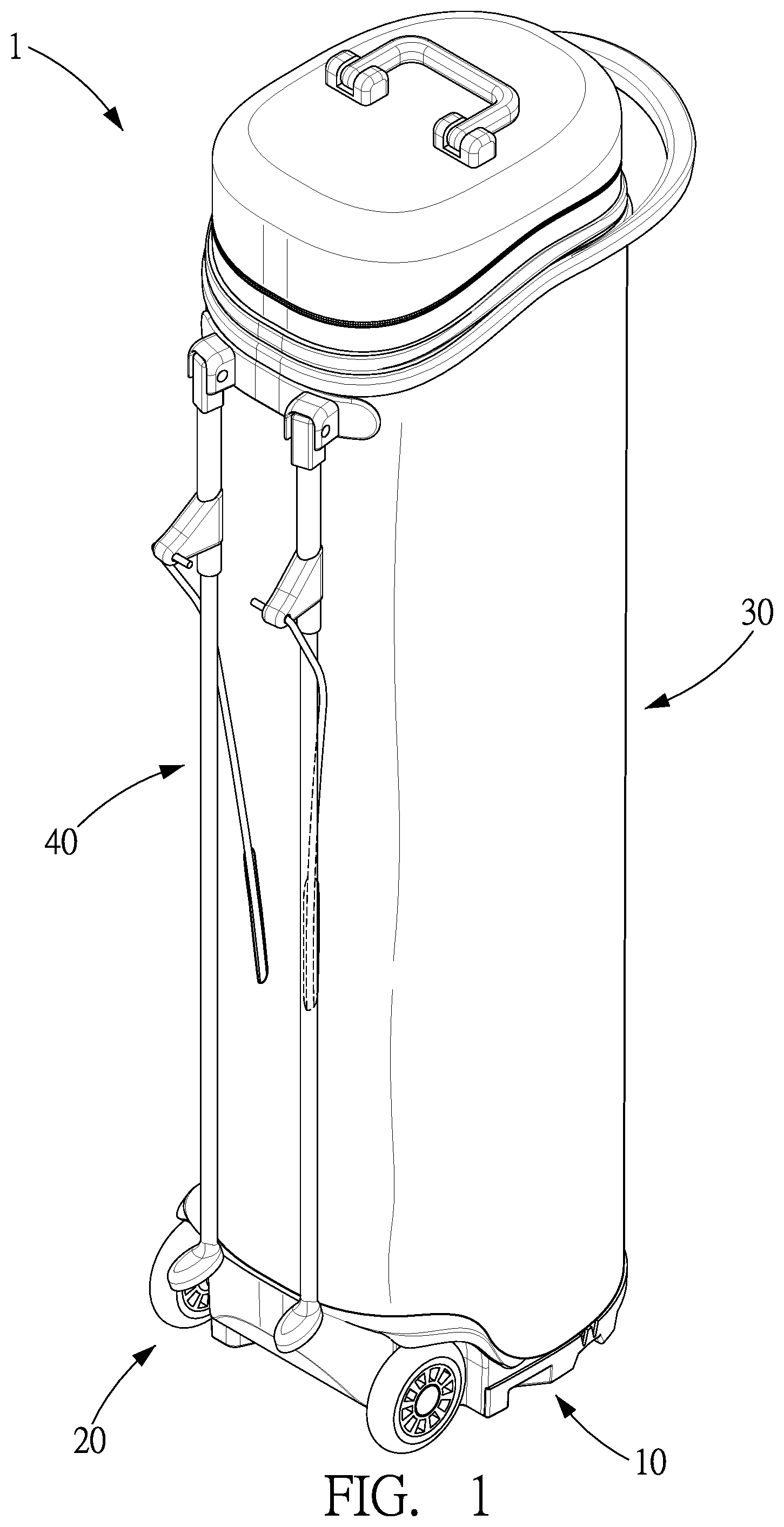 Patent US12102896 — Golf bag with stand assembly — Figure 1