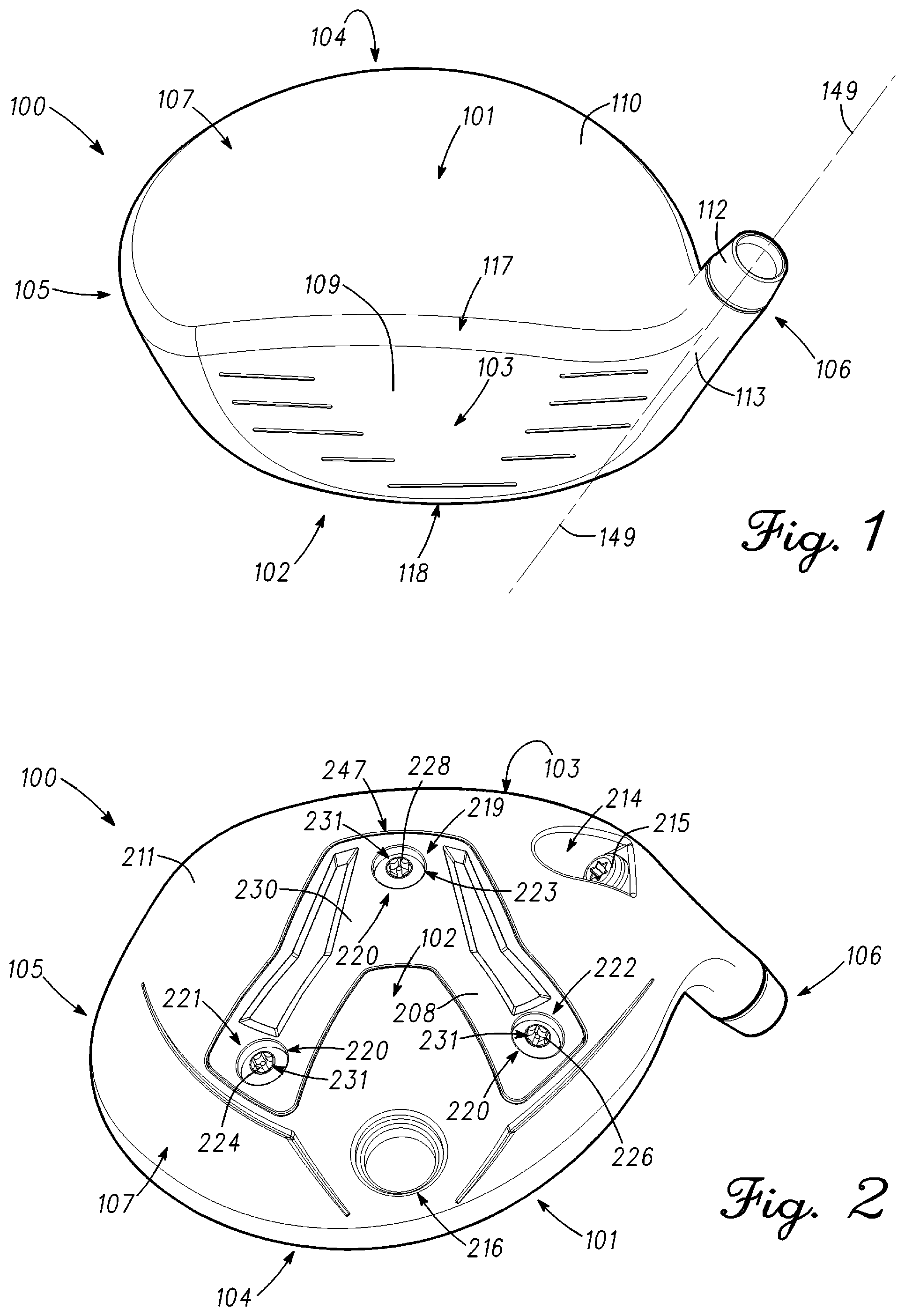 Patent US12102898 — Club head with sole mass element and related method — Figure 1