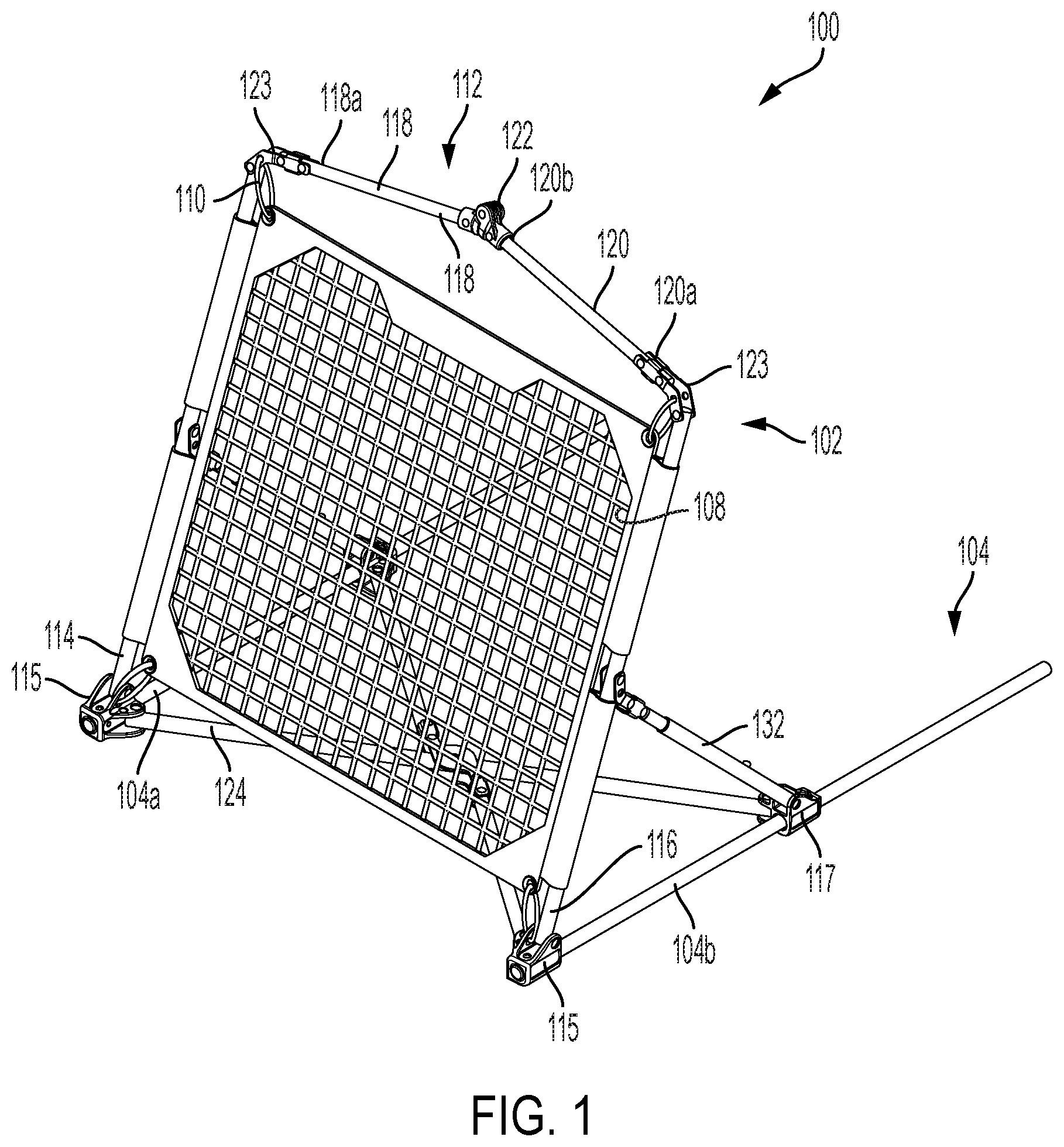 Patent US12102899 — Sports rebounding and goal apparatus — Figure 1