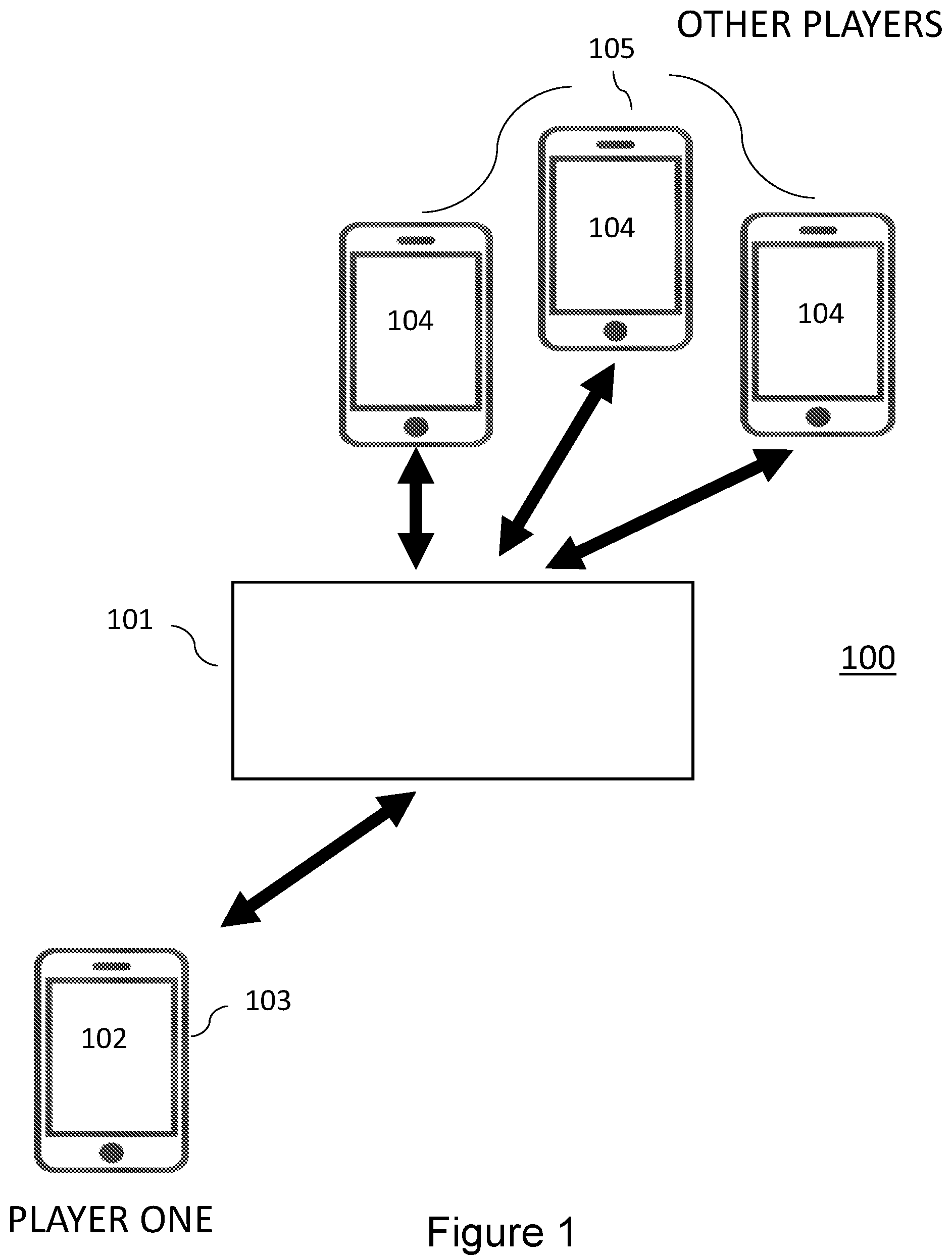 Patent US12102913 — Method for implementing multi-player games — Figure 1