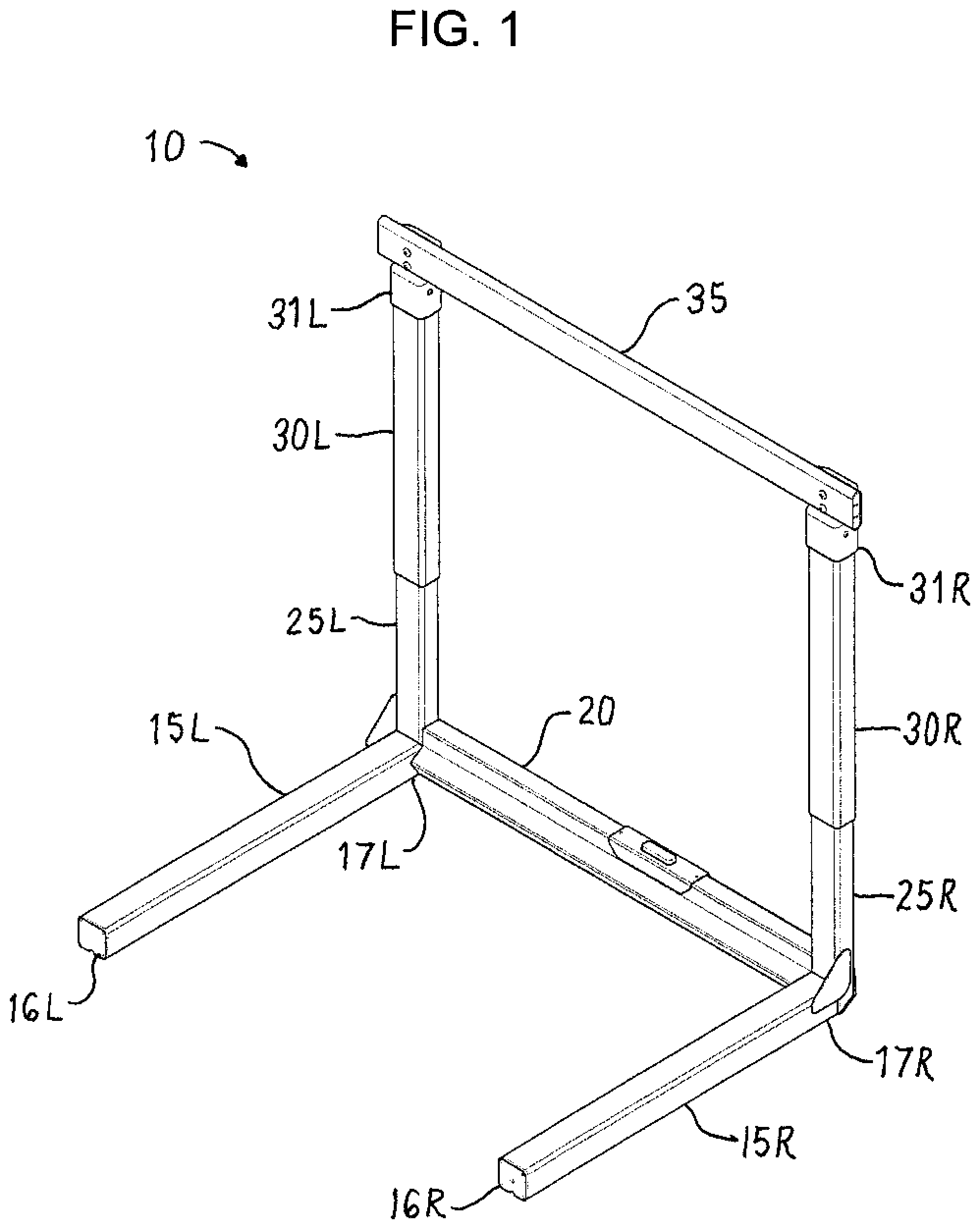 Patent US12102937 — Pedal operated hurdle — Figure 1