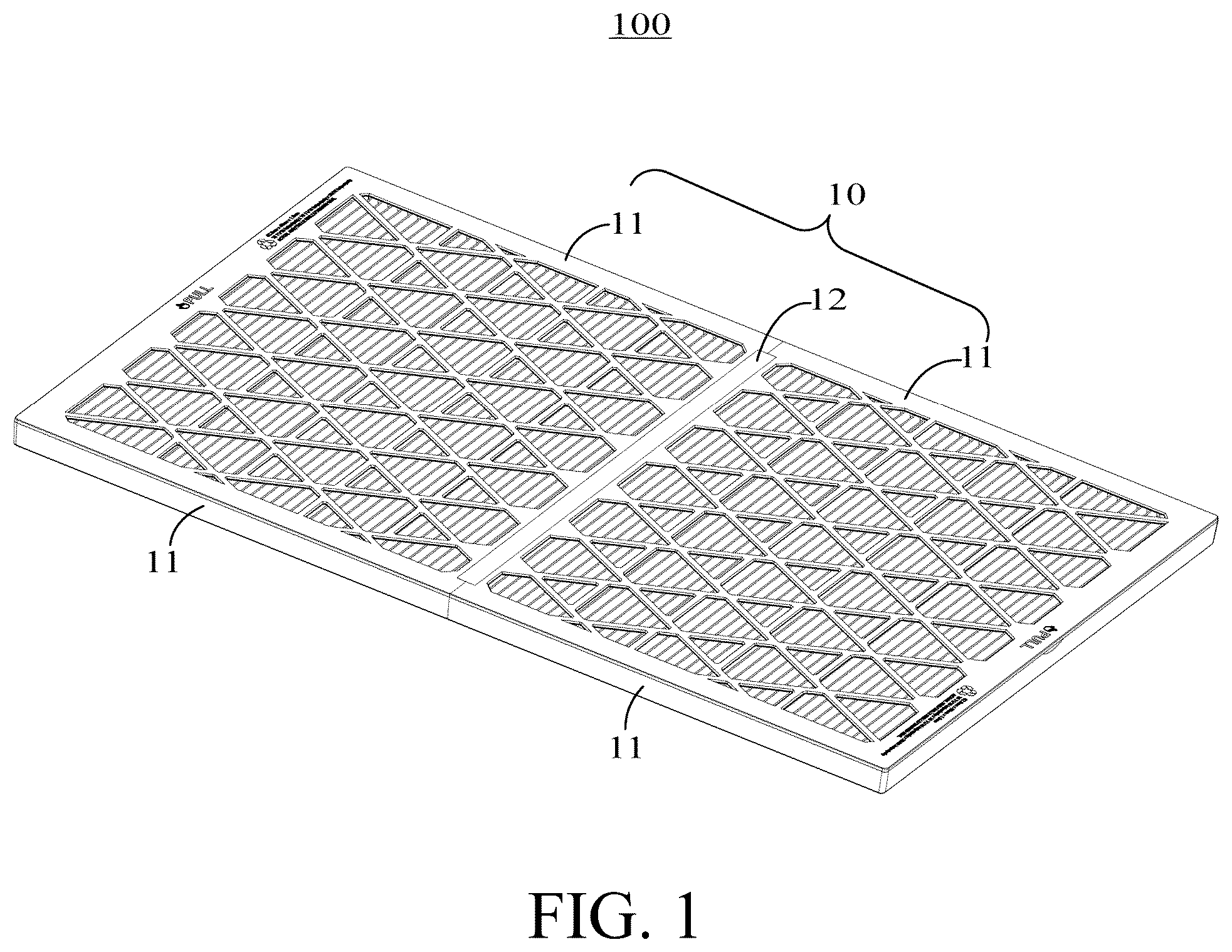 Patent US12102950 — Foldable filter housing for air conditioning — Figure 1