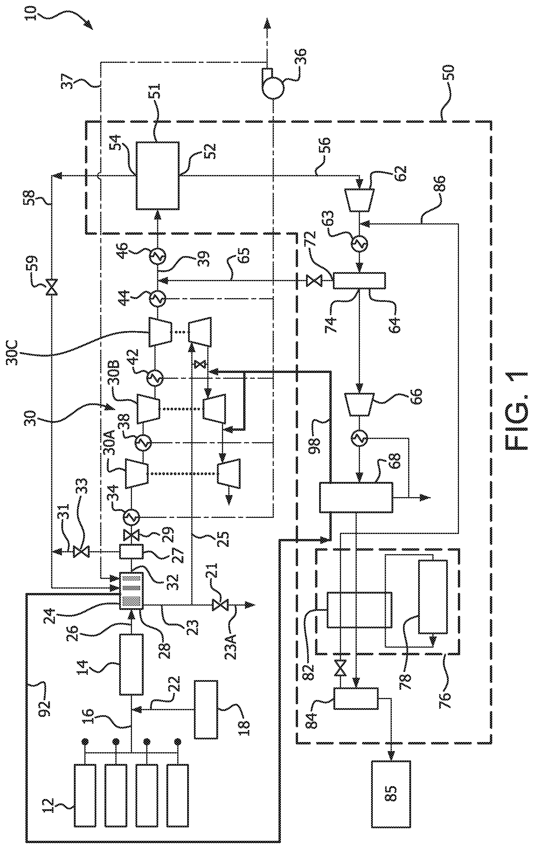 Patent US12102961 — Carbon dioxide separation system and method — Figure 1