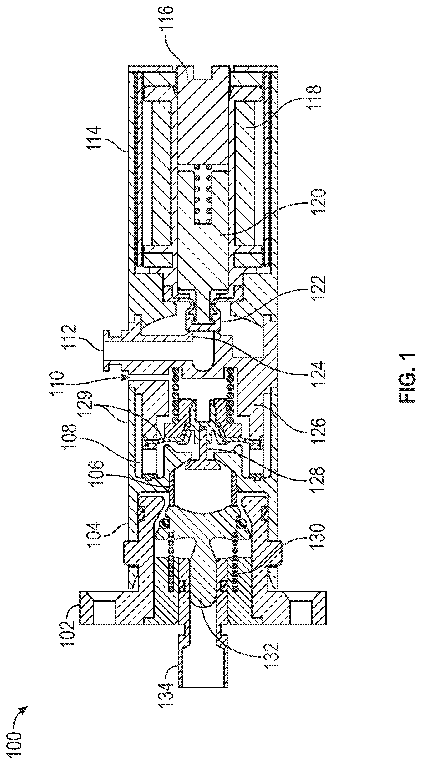 Patent US12102969 — Valve device — Figure 1