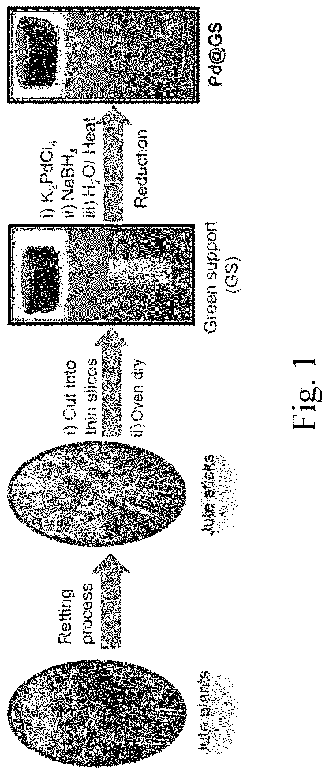 Patent US12102983 — Method for making an unmodified jute supported catalyst — Figure 1