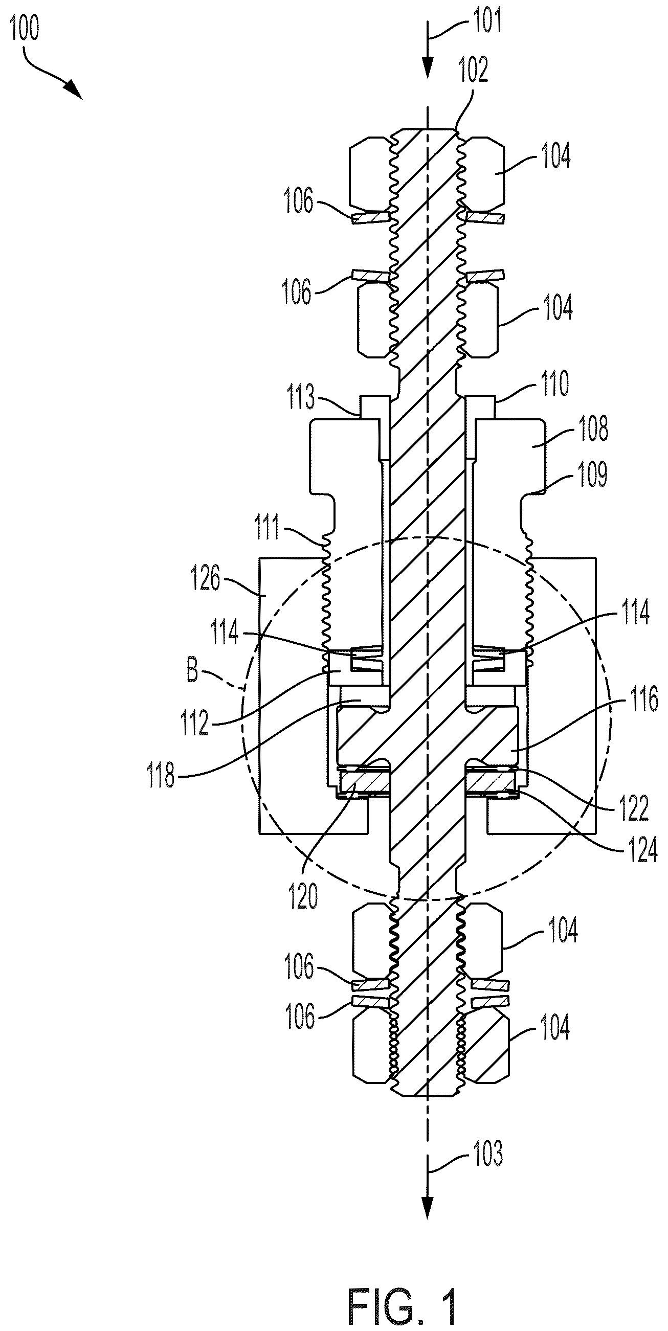 Patent US12102990 — Apparatus for an electric feedthrough suitable for use with various pressure vessels environments — Figure 1