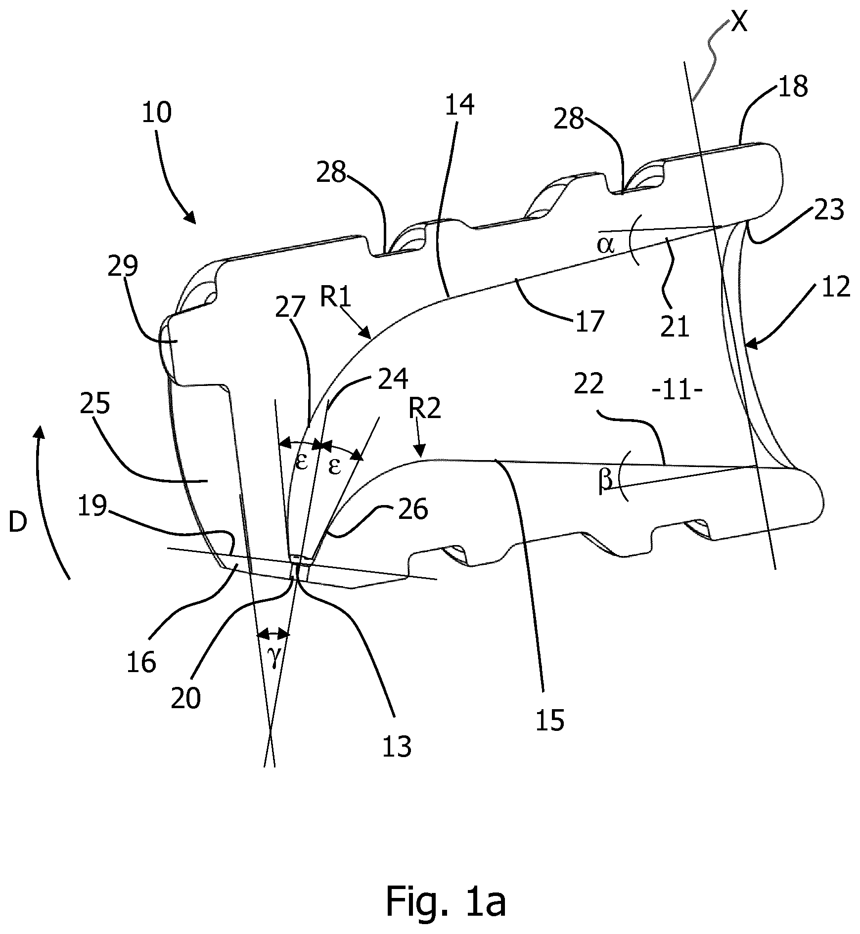 Patent US12103016 — Outlet nozzle for a centrifuge bowl, nozzle insert, centrifuge bowl, mounting tool, and method for mounting an outlet nozzle — Figure 1