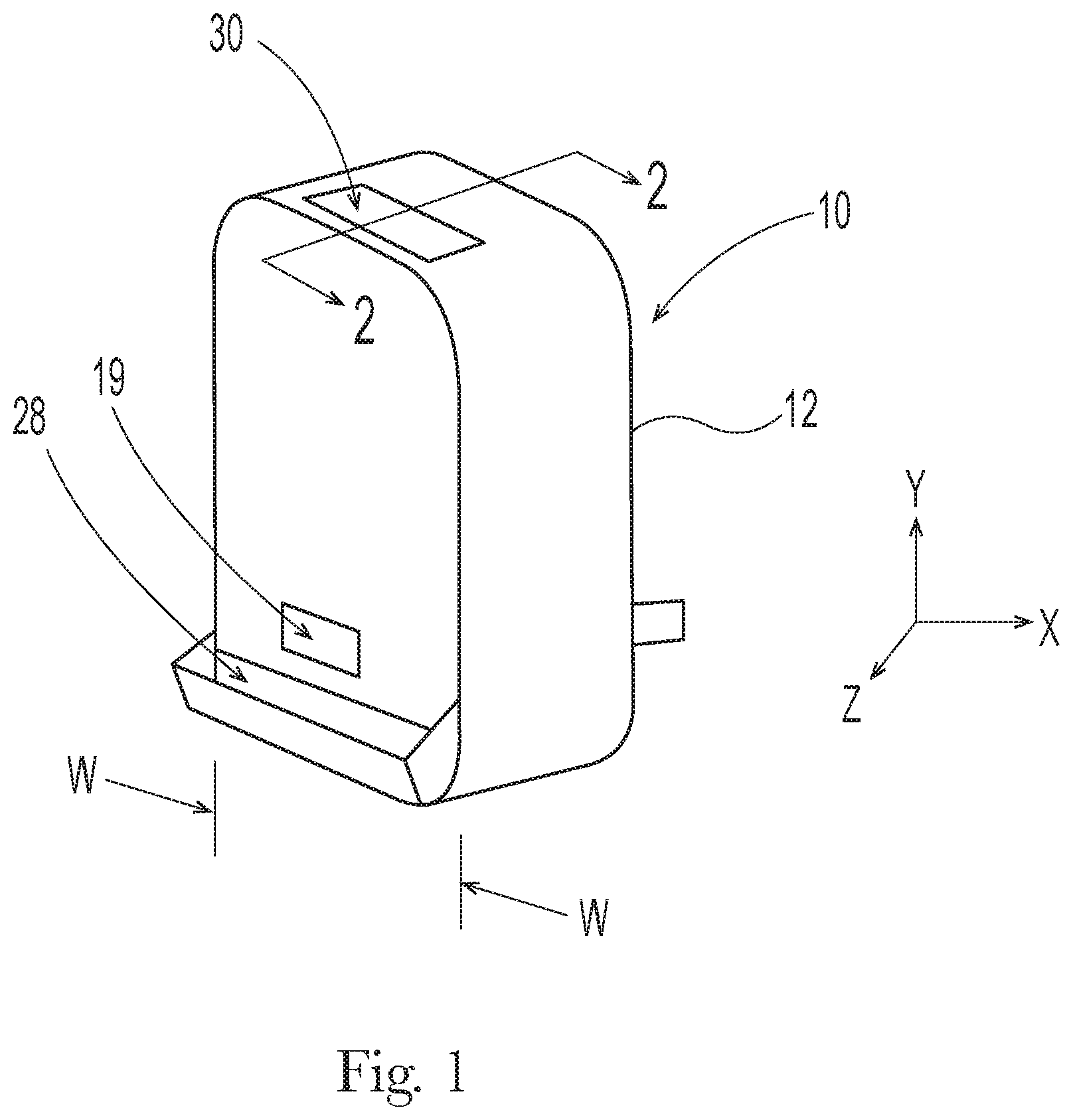Patent US12103020 — Microfluidic delivery device and method for dispensing a fluid composition upward into the air — Figure 1