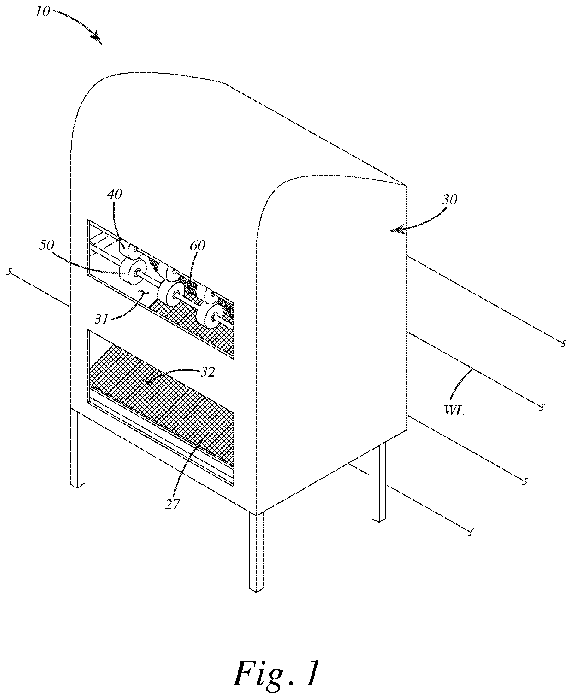 Patent US12103049 — Three-dimensional vehicle mat washer and related method of use — Figure 1