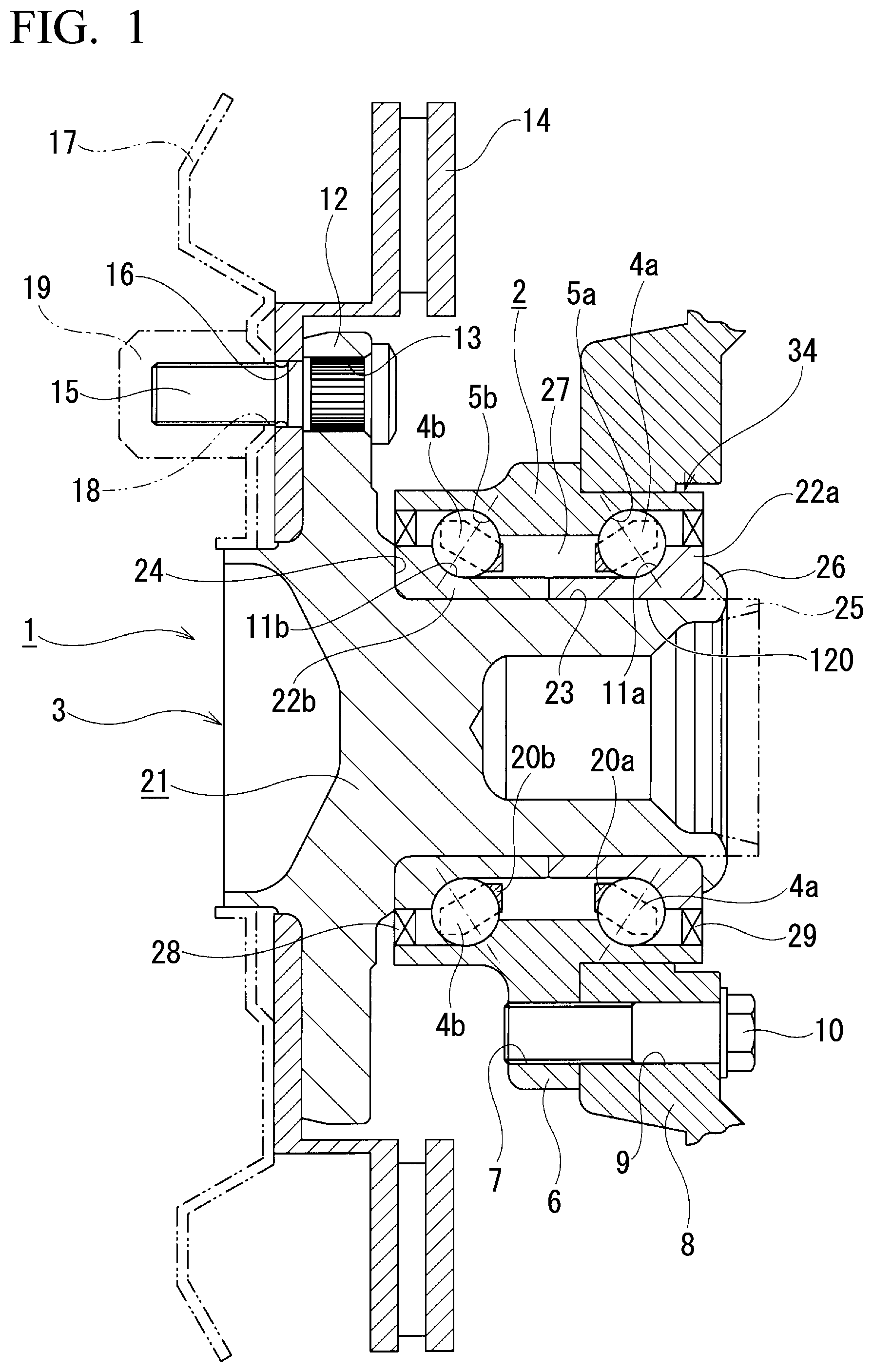 Patent US12103065 — Staking assembly manufacturing method, hub unit bearing manufacturing method, and vehicle manufacturing method — Figure 1